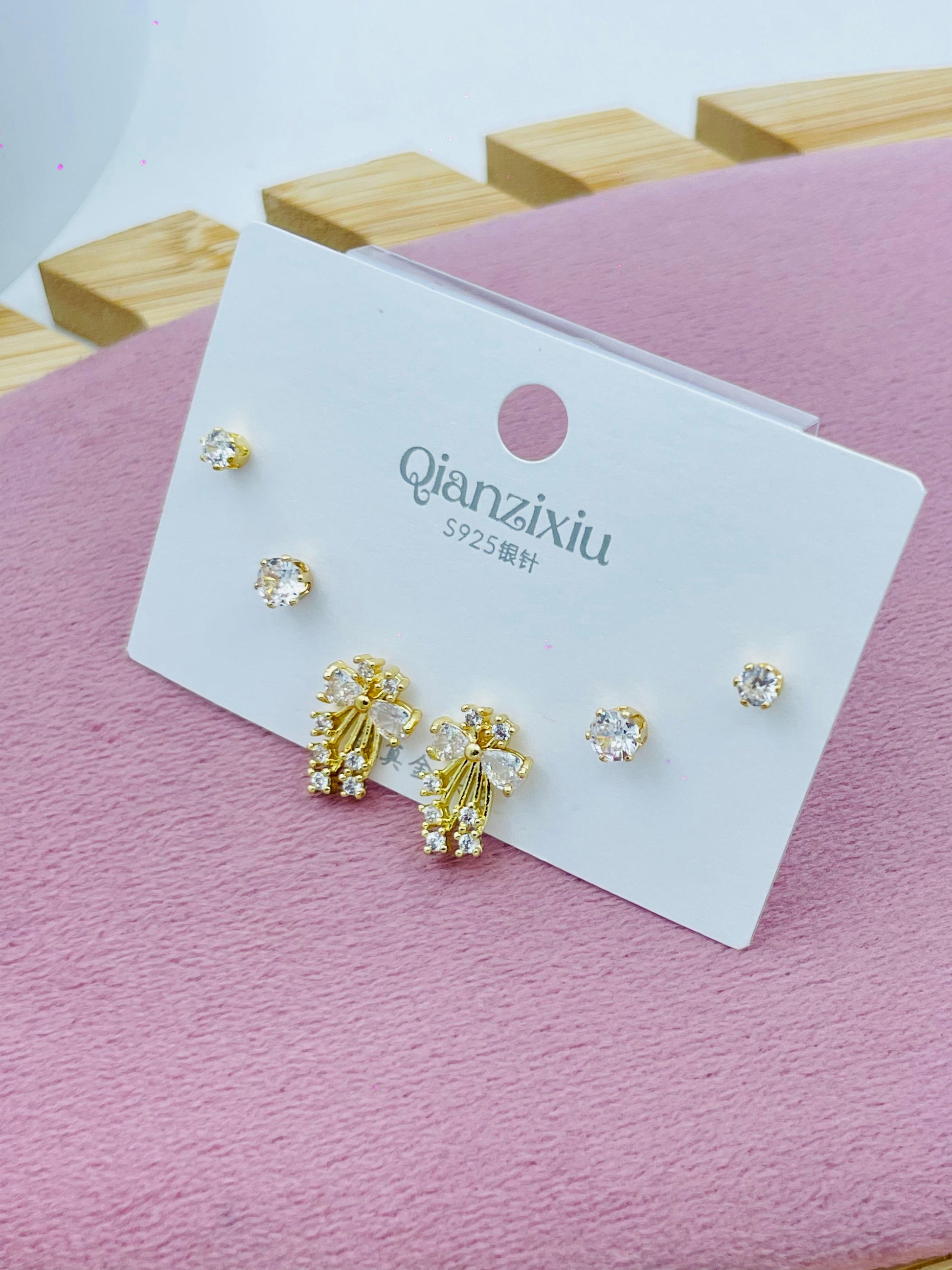 Elegant Gold and Silver Earring Set