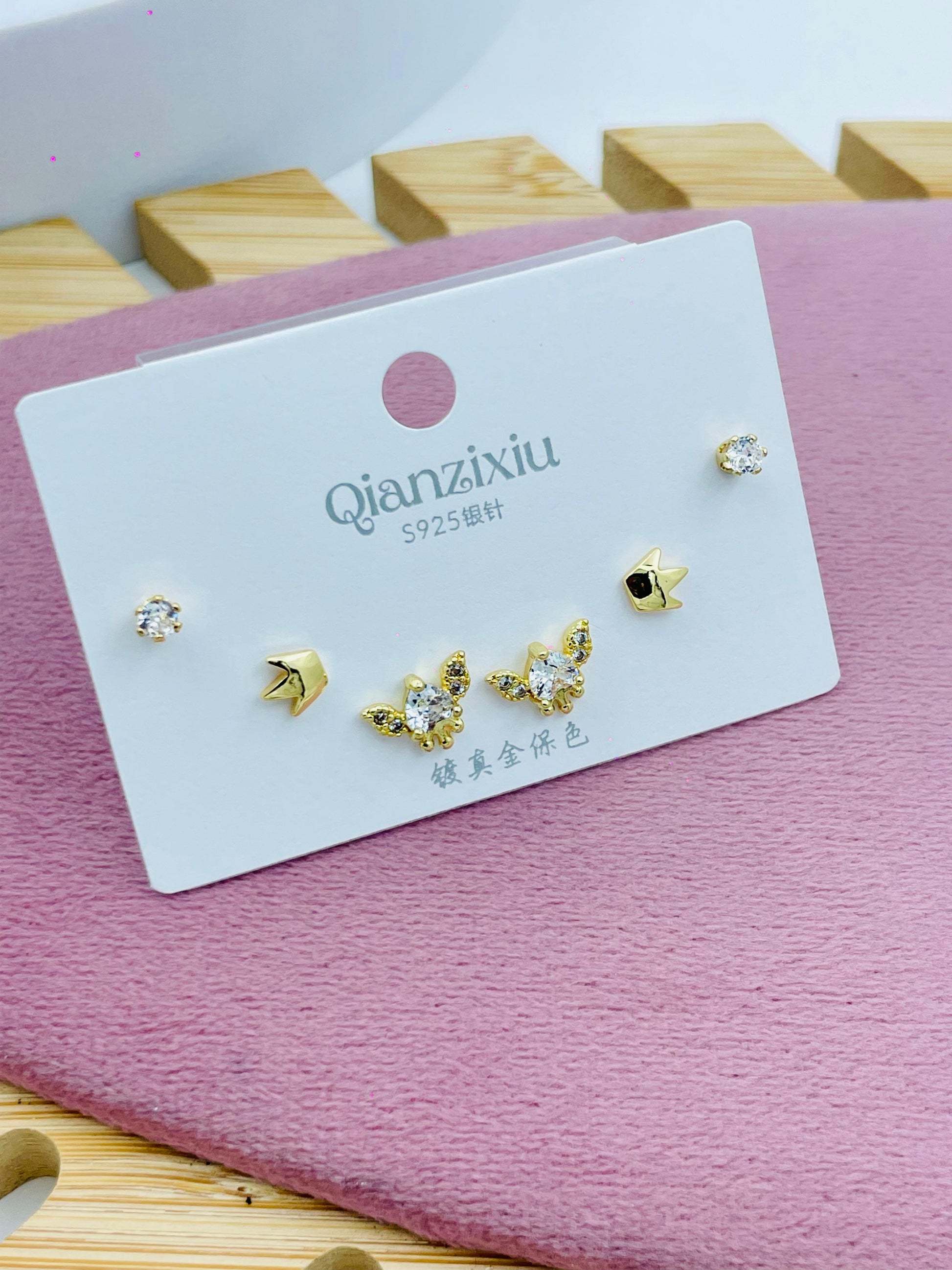 Gold Plated Earring Set  Elegant Jewelry