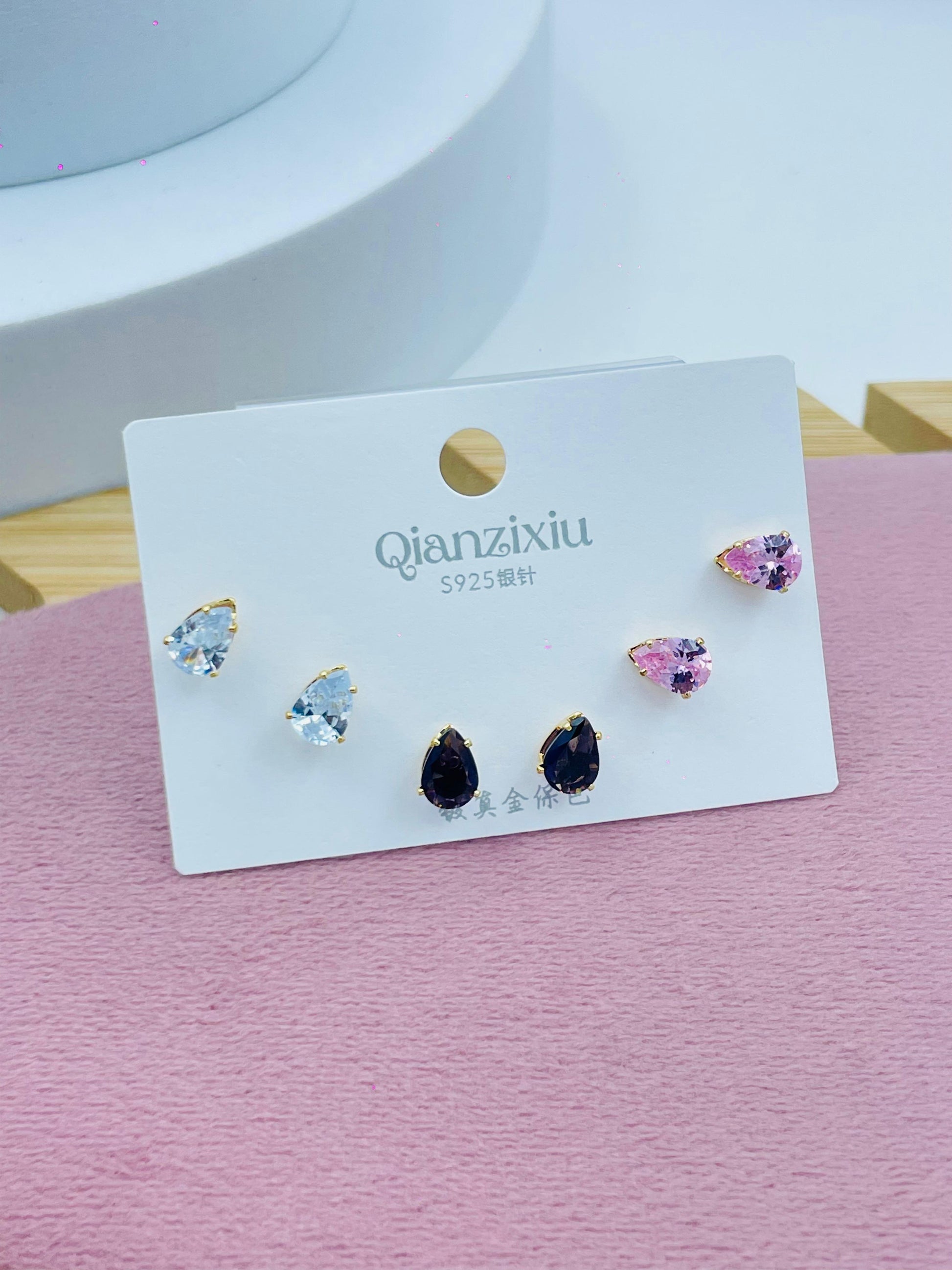 Teardrop Stud Earring Set  Elegant Jewelry