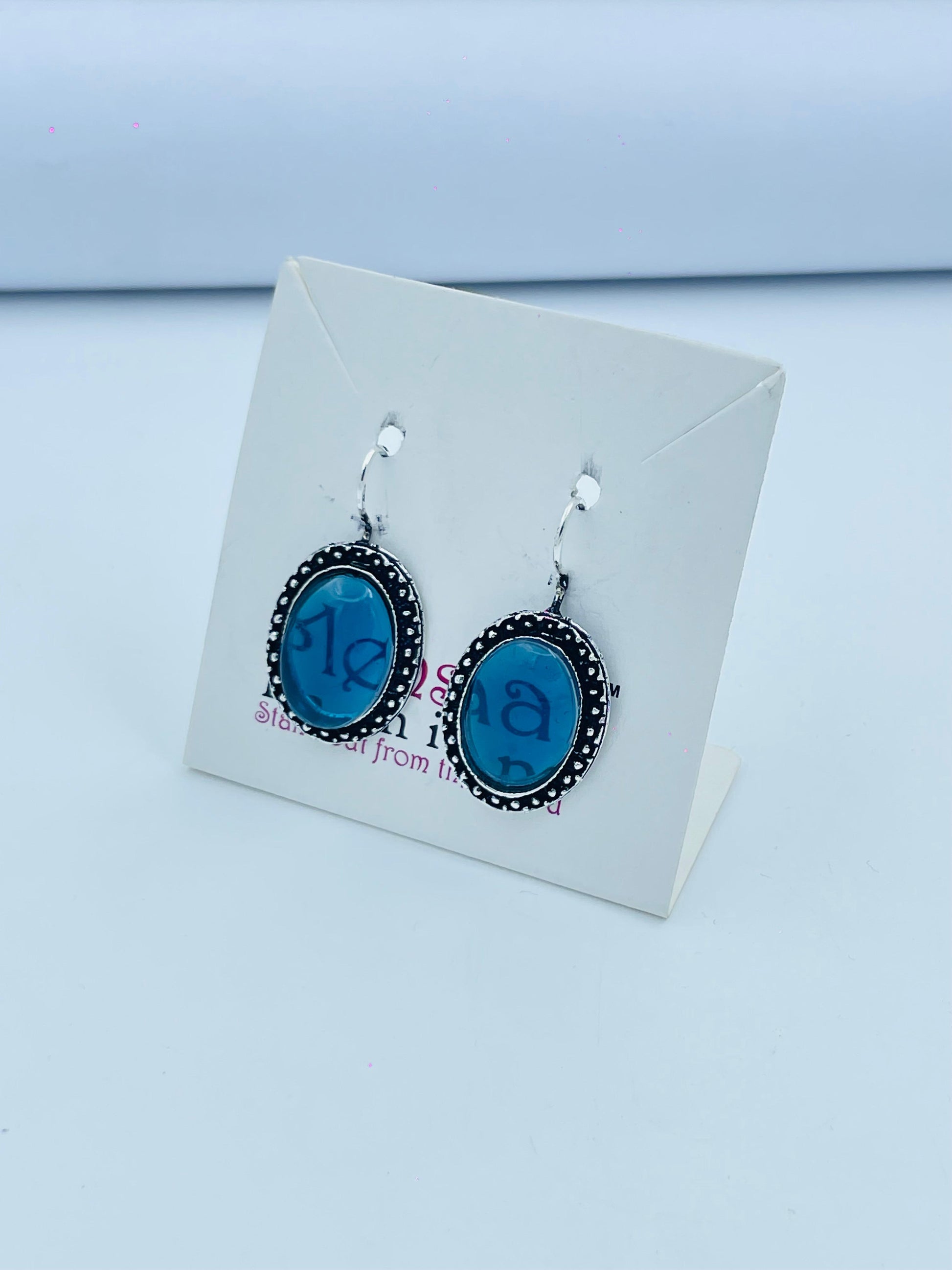 Deep Blue Oval Drop Earrings | Boho Vintage Chic Jewelry