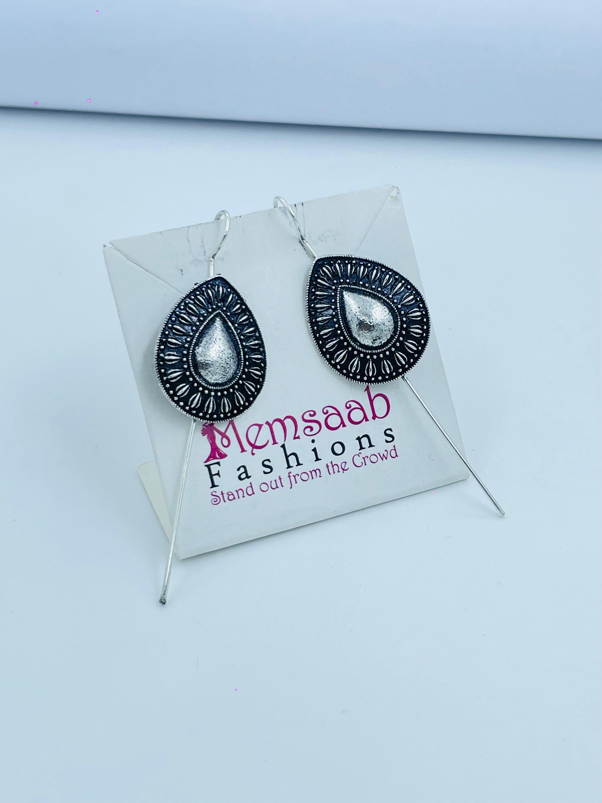 Classic Oxidized Teardrop Earrings