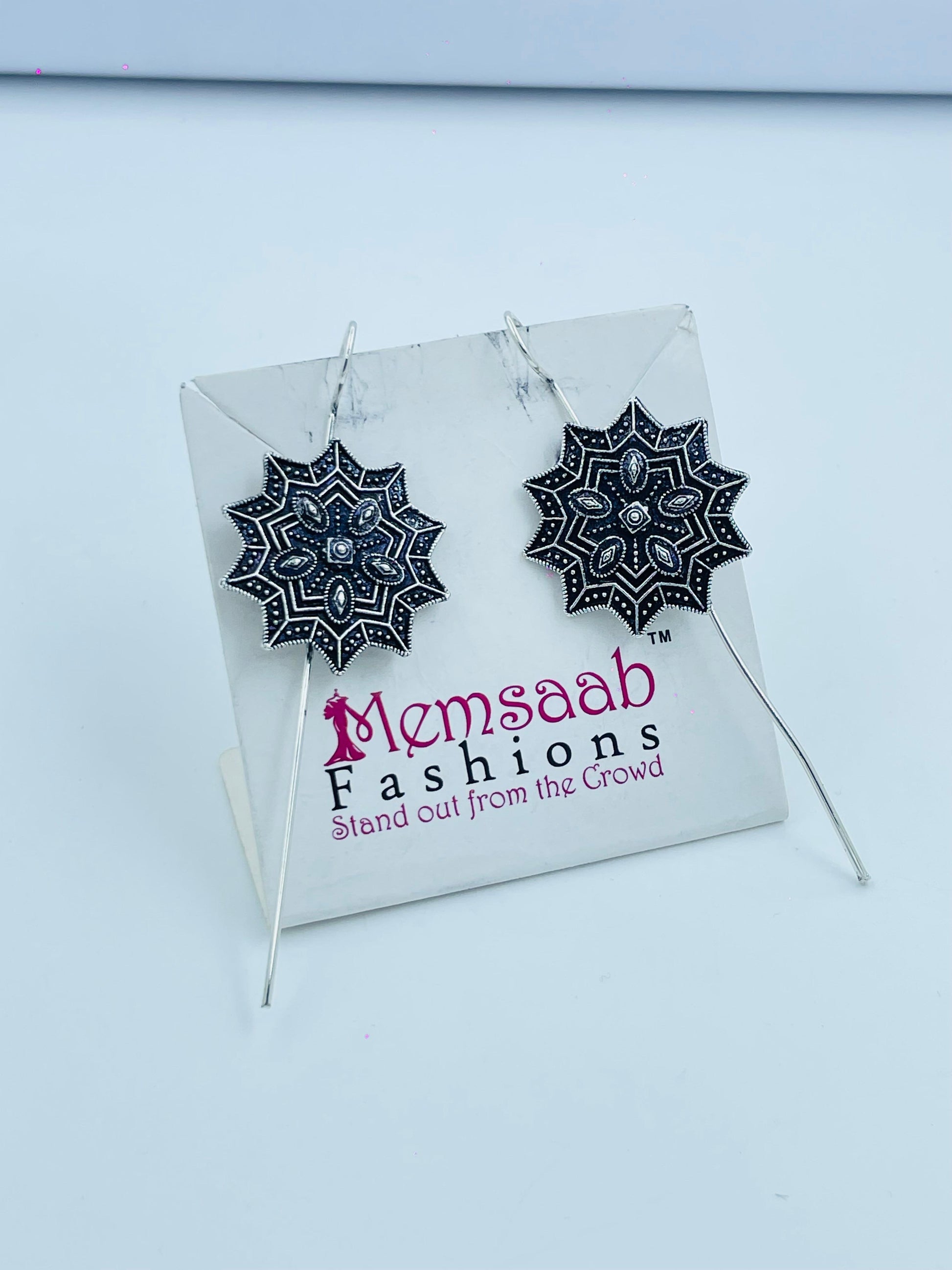 Starburst Oxidized Earrings