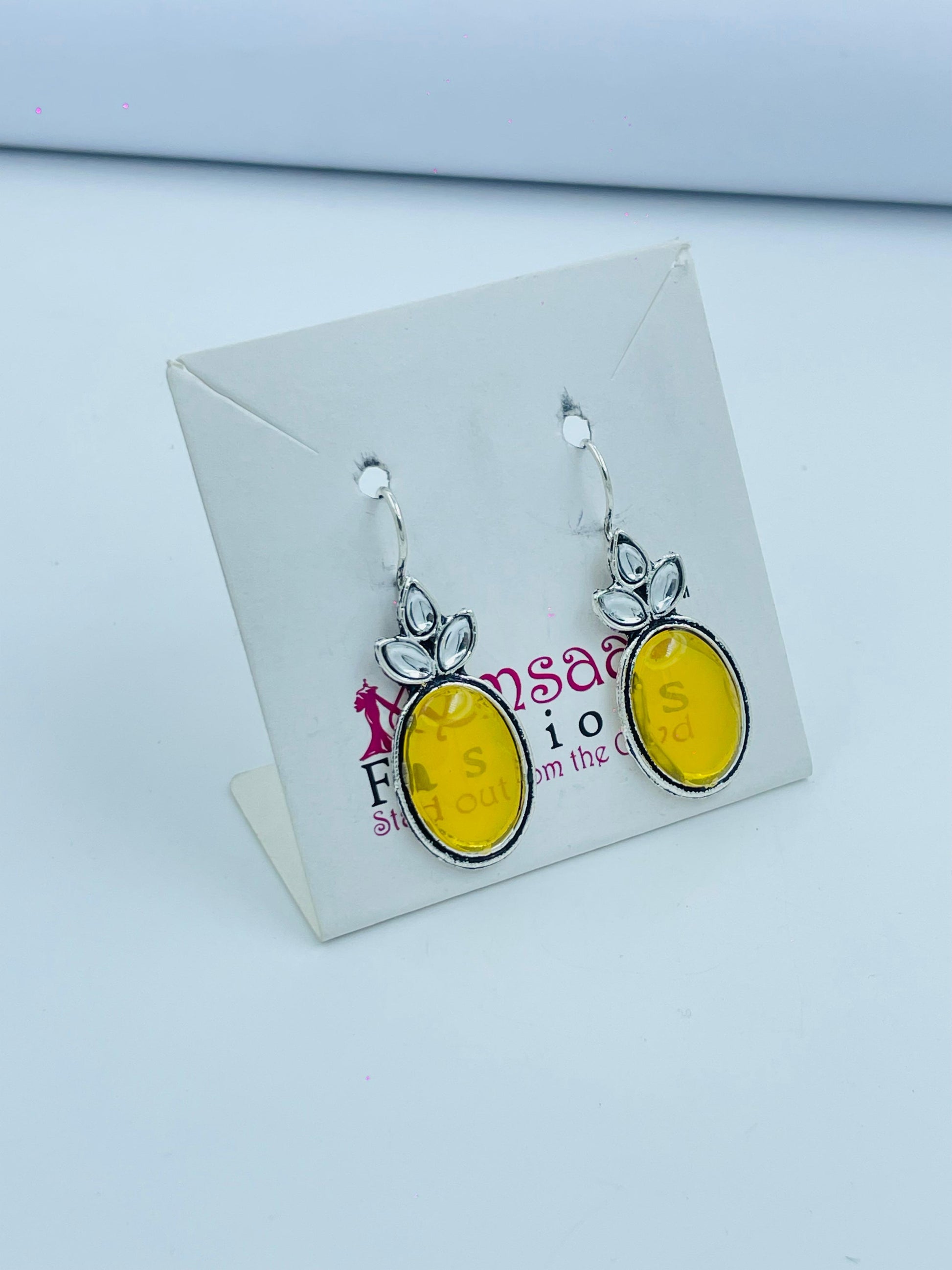 Sunshine Yellow Oval Earrings | Bright & Bold Hook Style