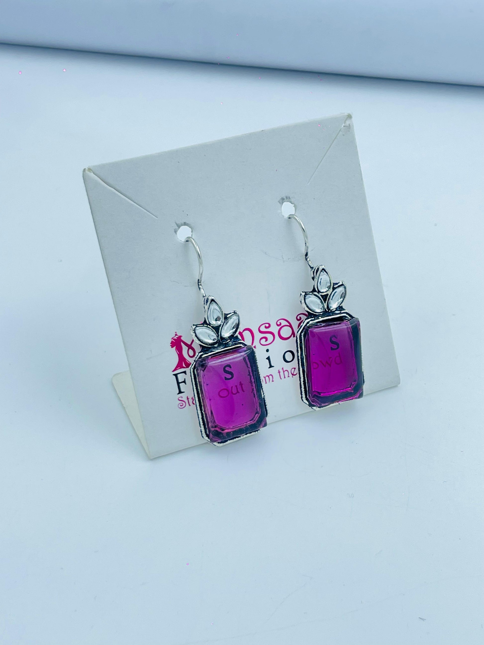 Charming Purple Scent Bottle Earrings - Elegant and Fashionable Jewelry