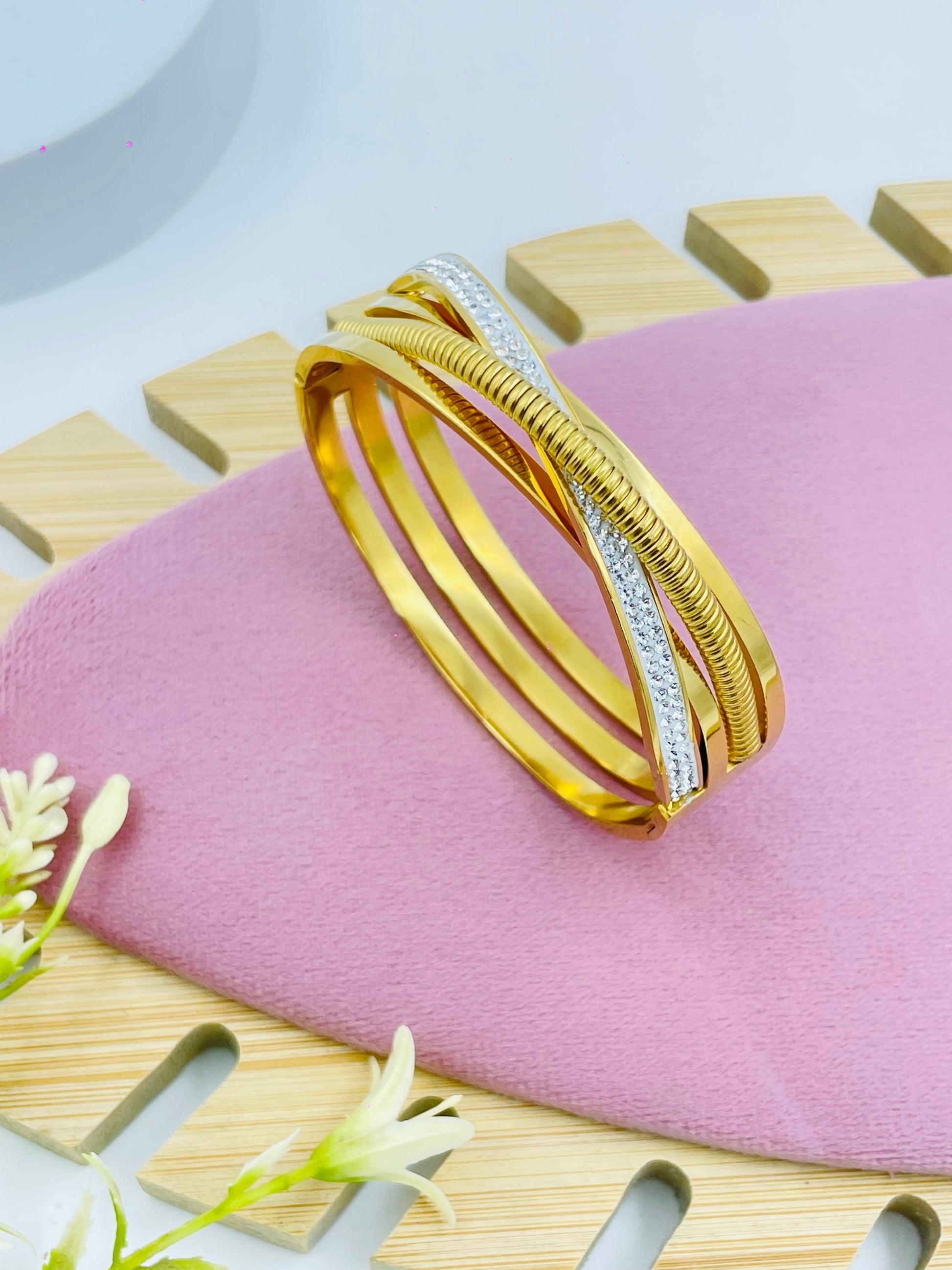 Elegant Gold and Silver Bangle Set
