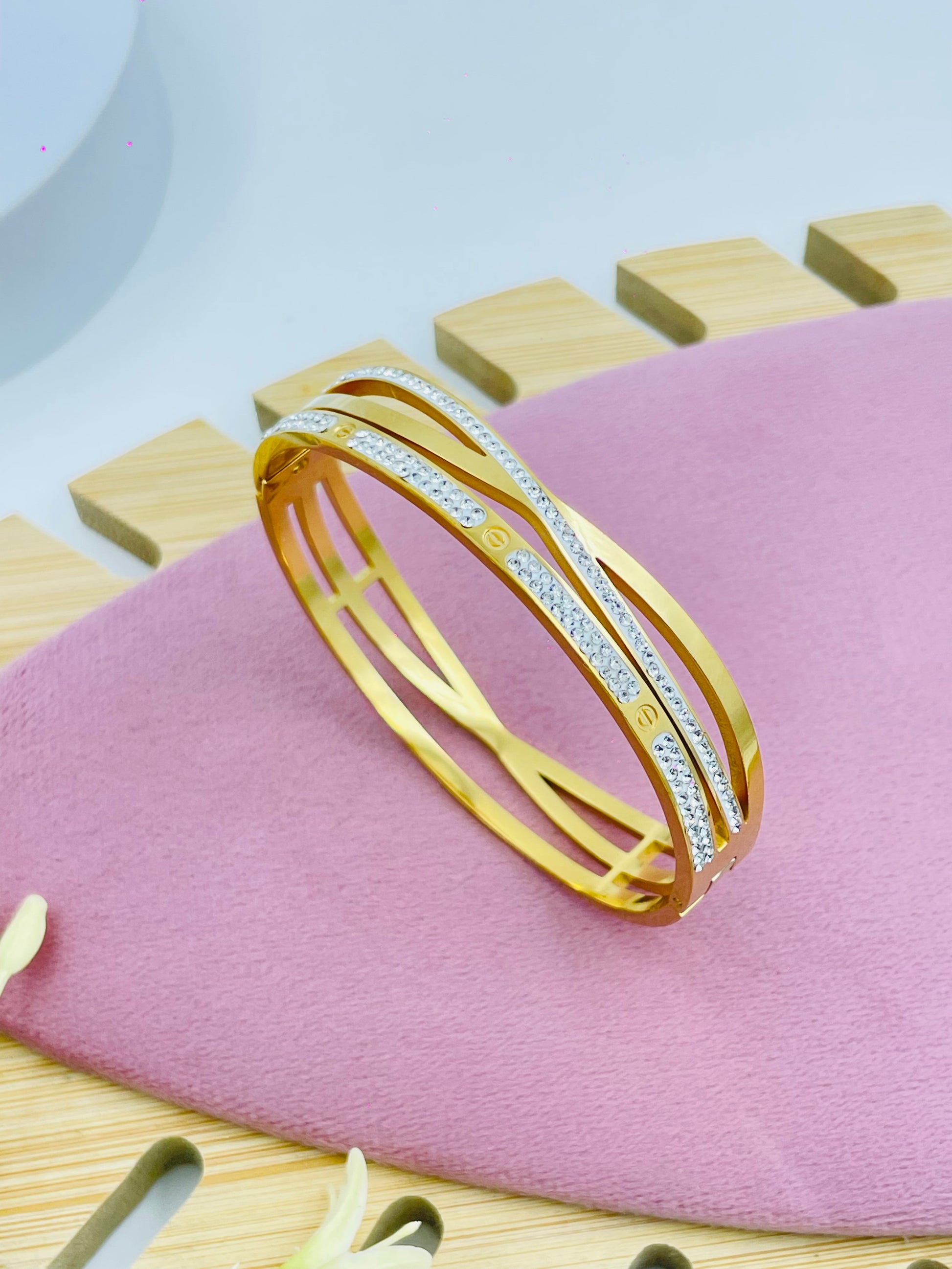 Elegant Gold and Silver Bangle  Stylish Jewelry