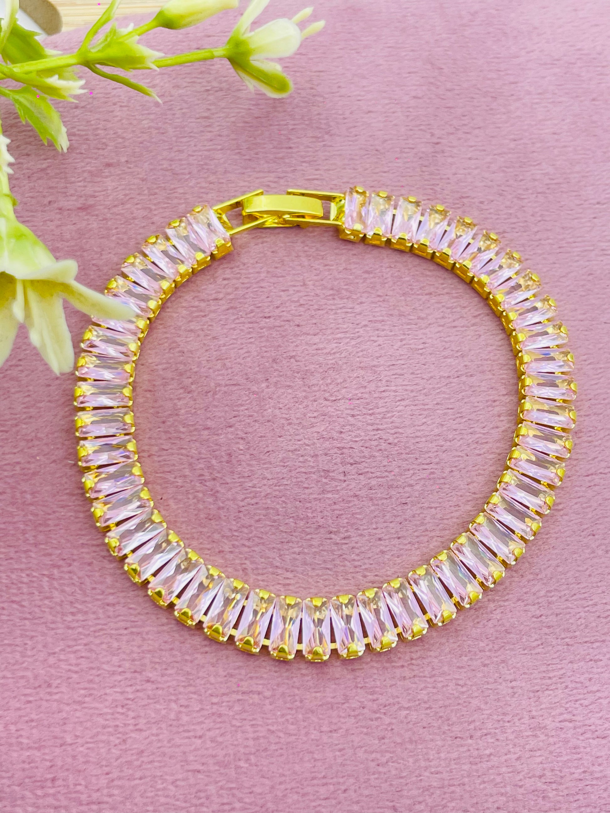 Elegant GoldPlated Crystal Bracelet for Special Occasions