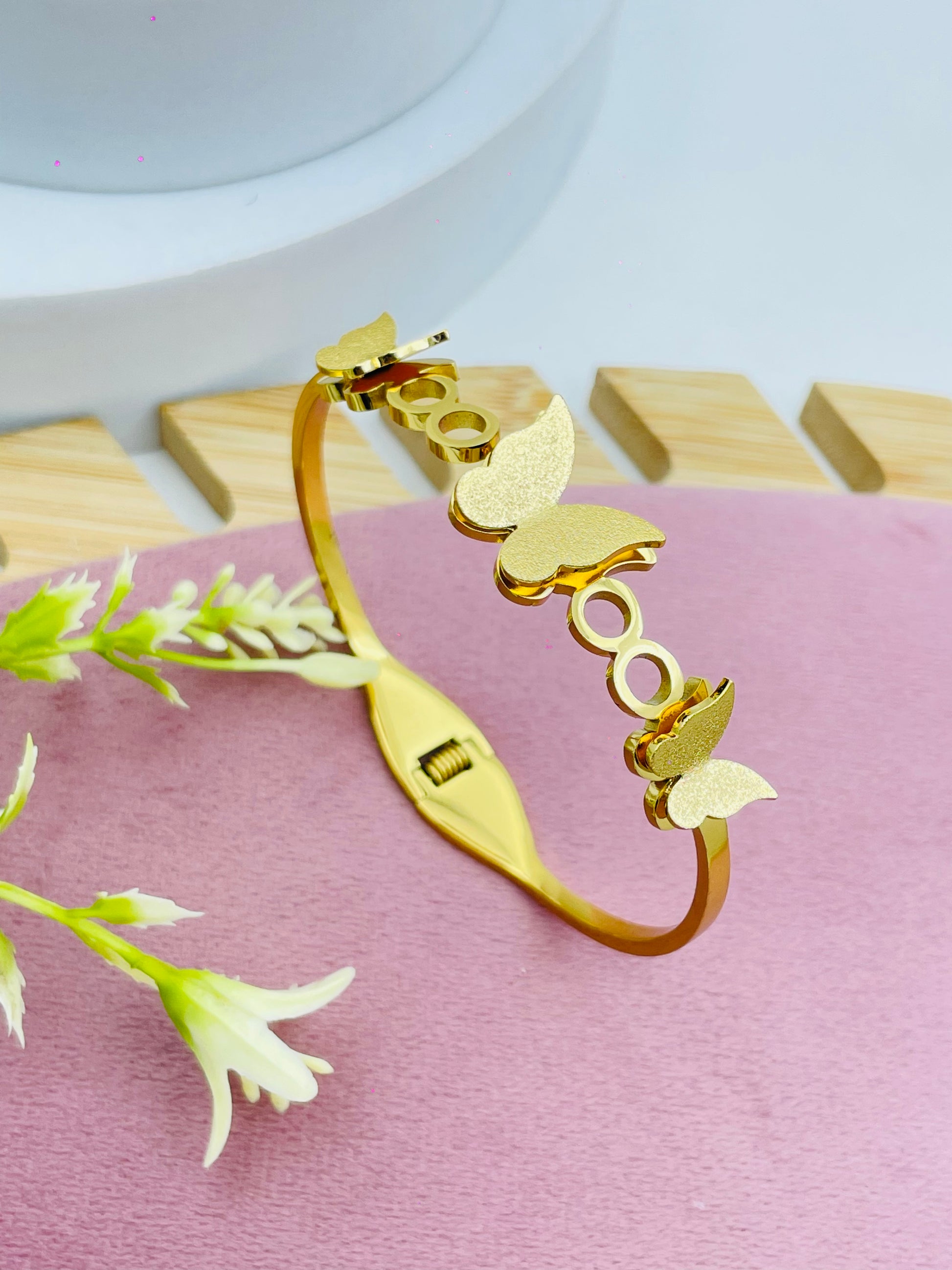 Elegant Butterfly Design Gold Bracelet
