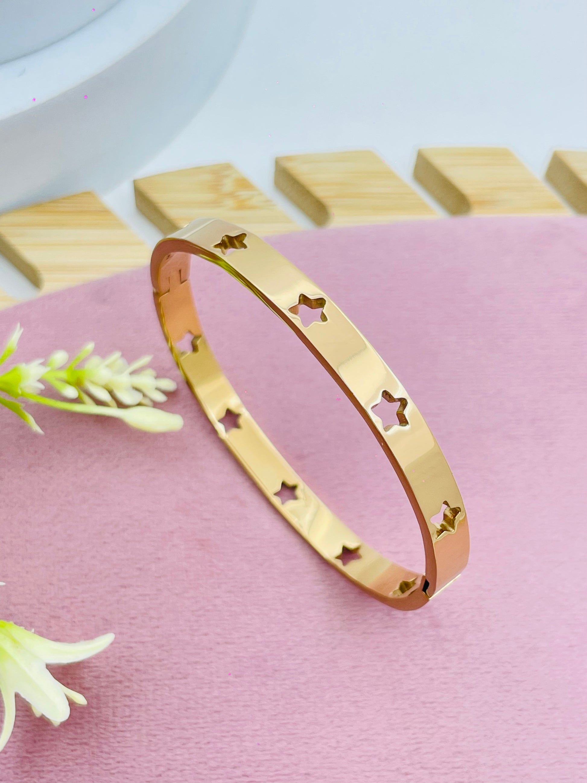 Elegant Gold Star Bangle Bracelet  Perfect Accessory