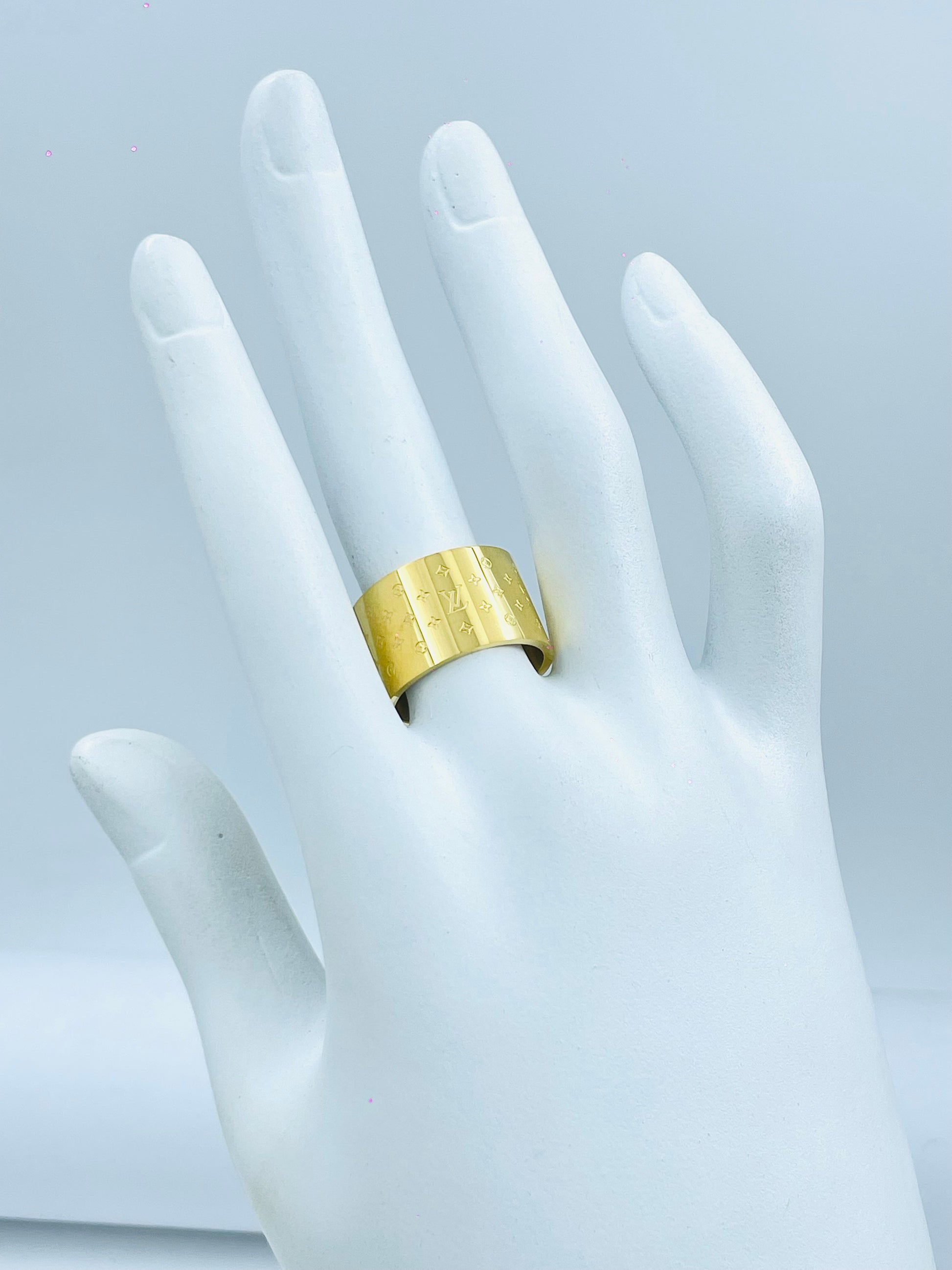 Elegant Gold Plated Wide Band Ring for Women