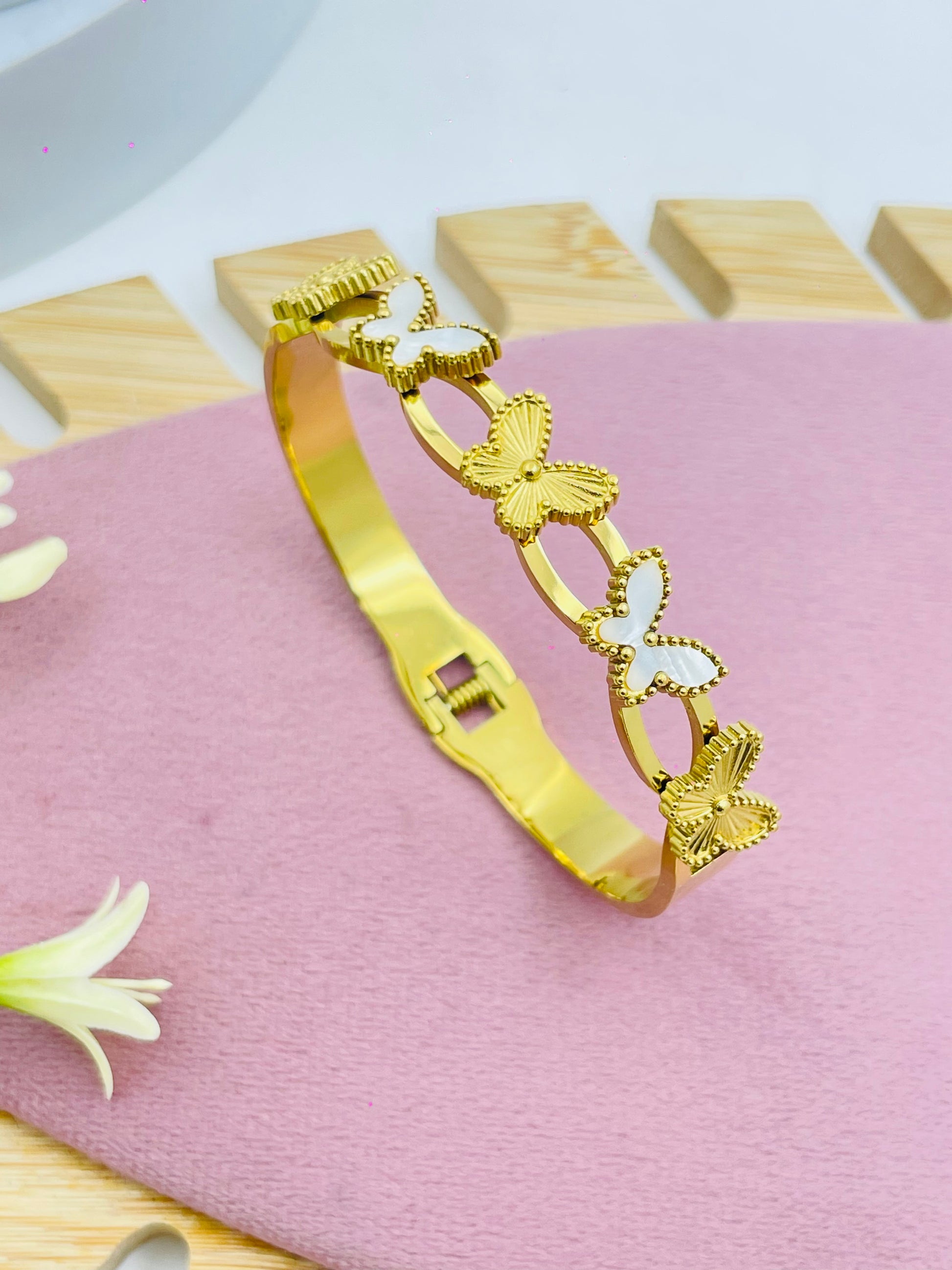 Elegant Butterfly Design Gold Bracelet