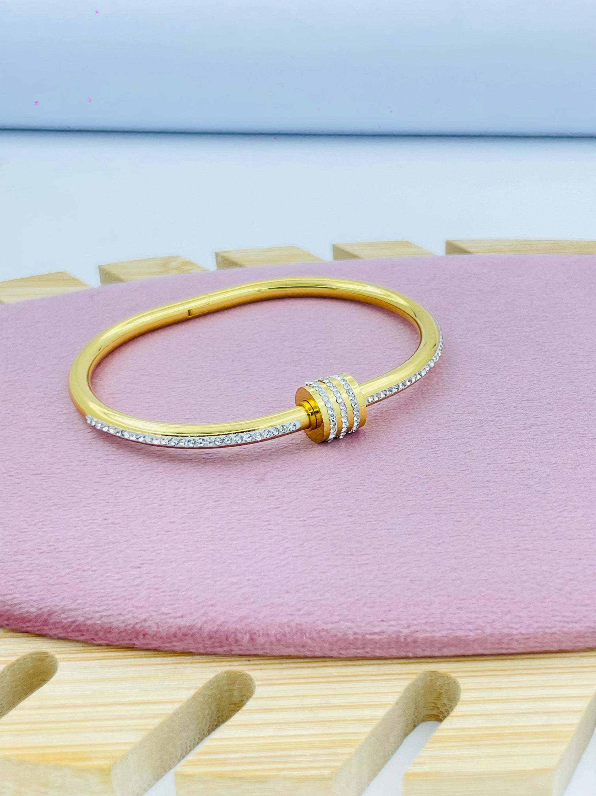 Chic Diamond-Accented Bangle Bracelet