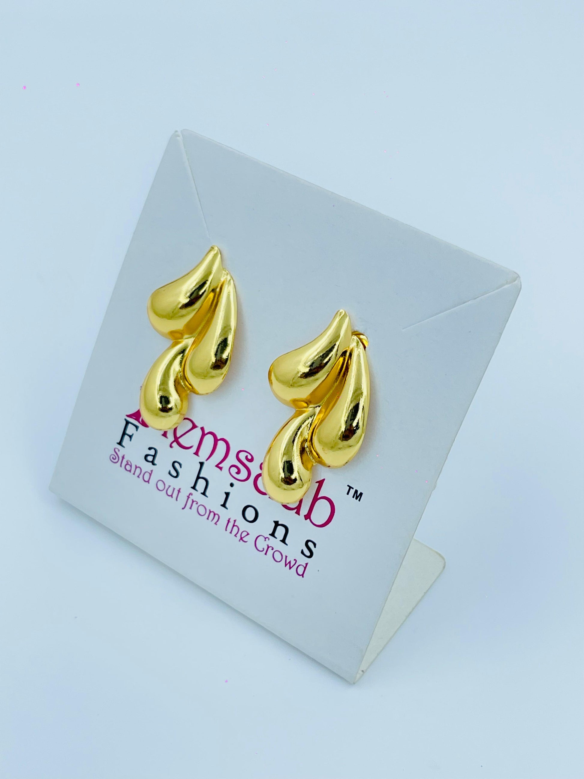 Gold Teardrop Statement Earrings | Bold Anti-Tarnish Fashion Jewelry