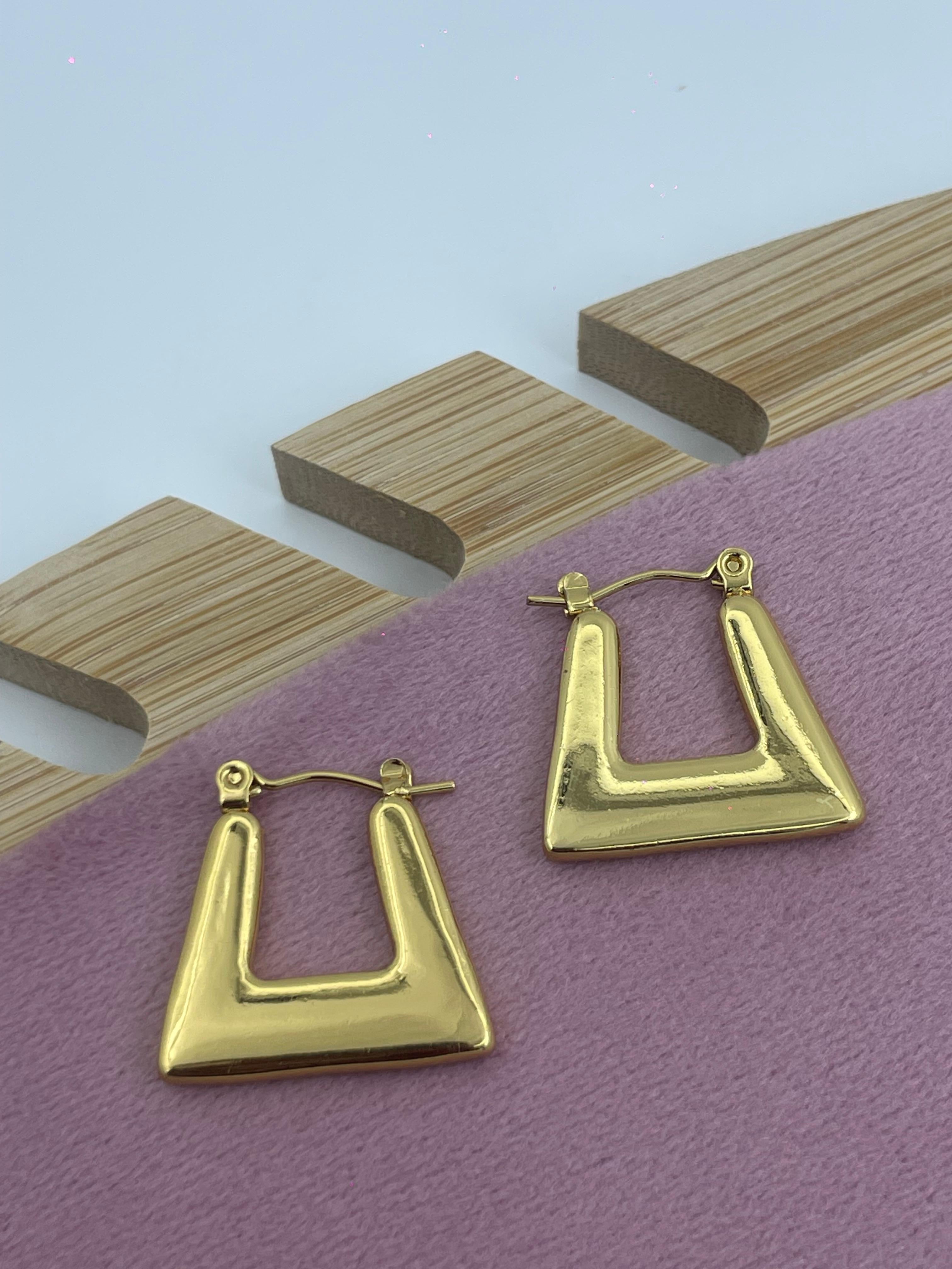 Geometric Gold Hoop Earrings | Bold & Modern Anti-Tarnish Design