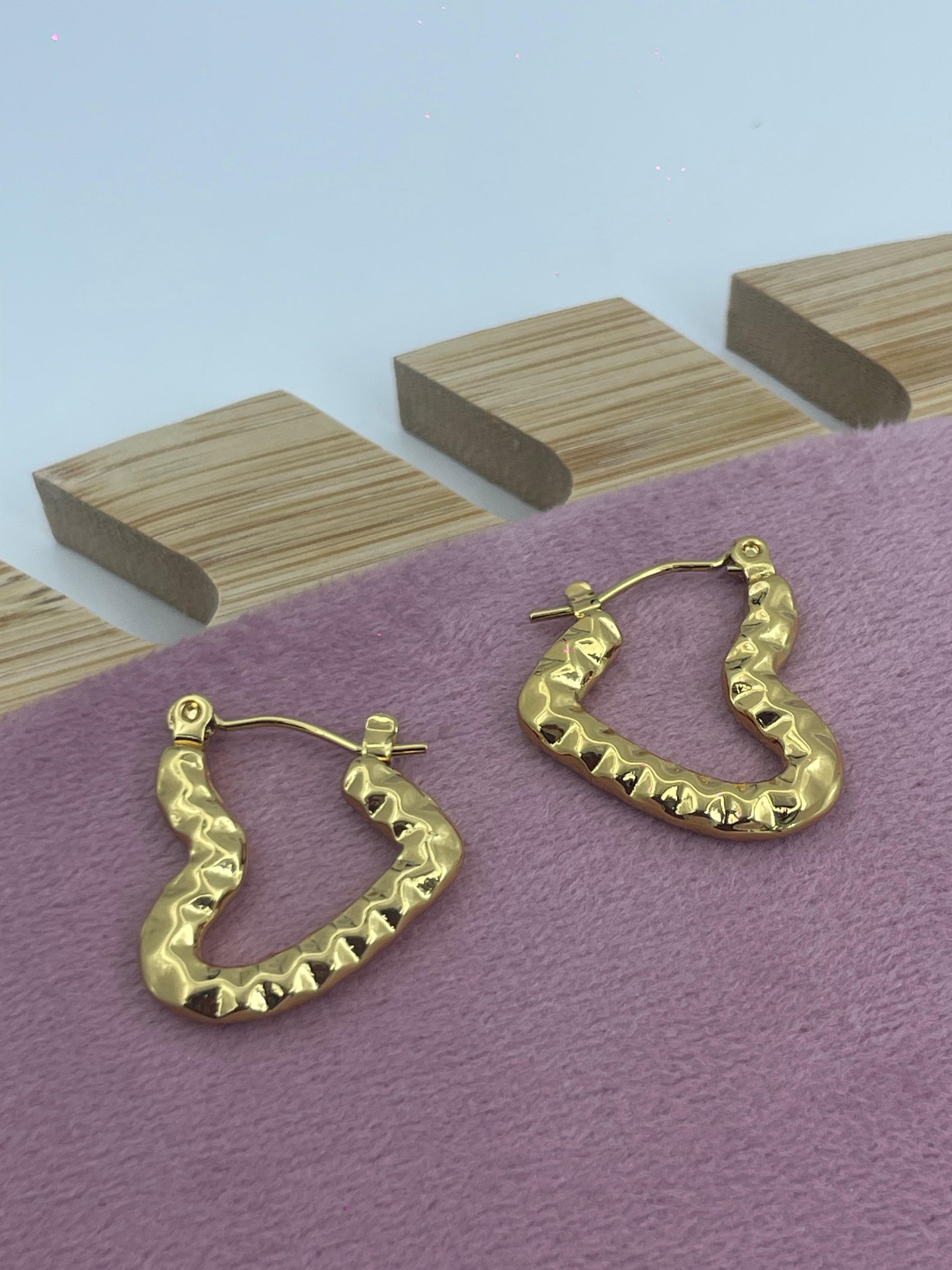 Textured Gold Abstract Hoop Earrings – Modern Chic Statement