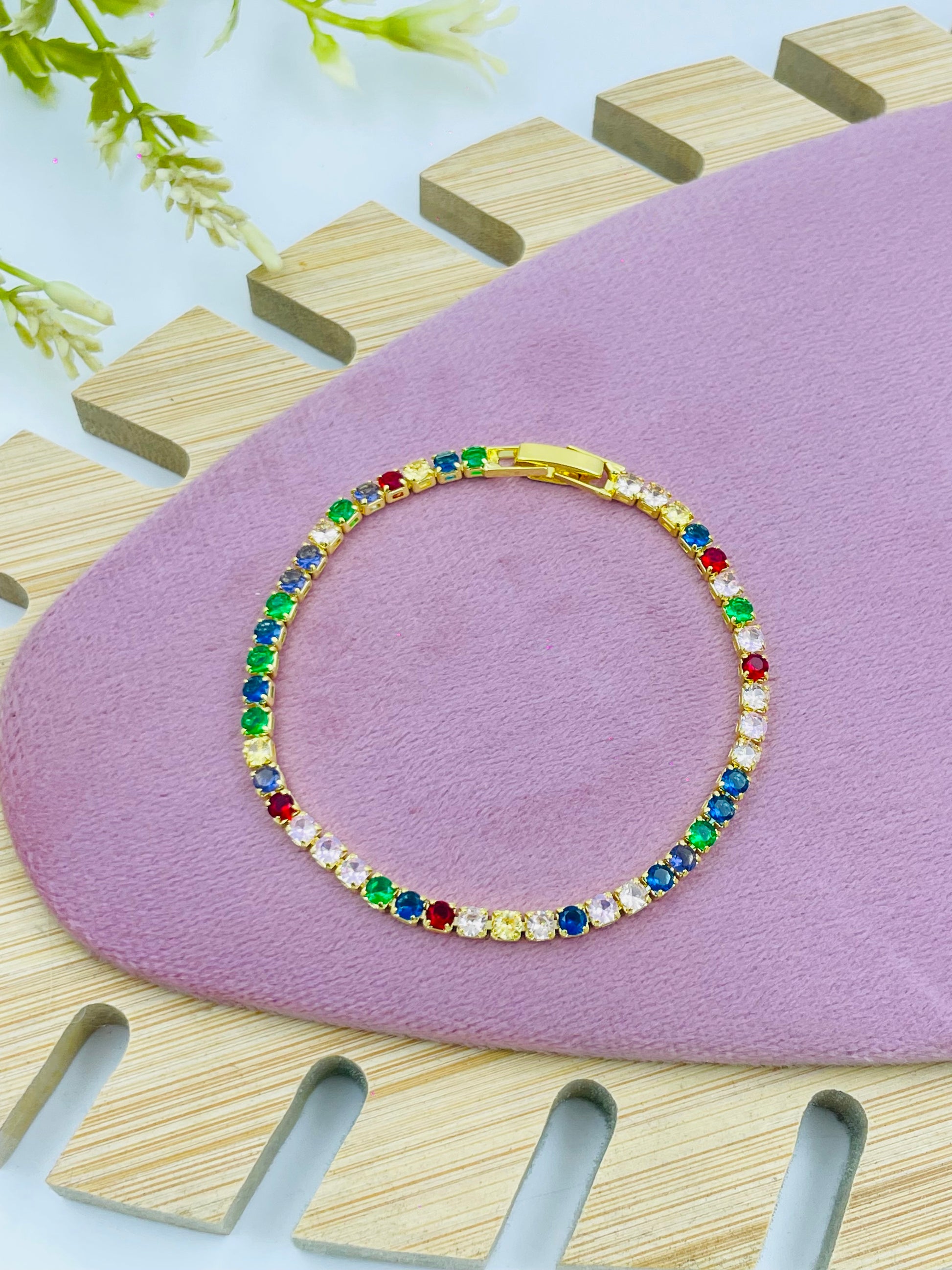 Elegant MultiColored Gemstone Bracelet for Stylish Wear