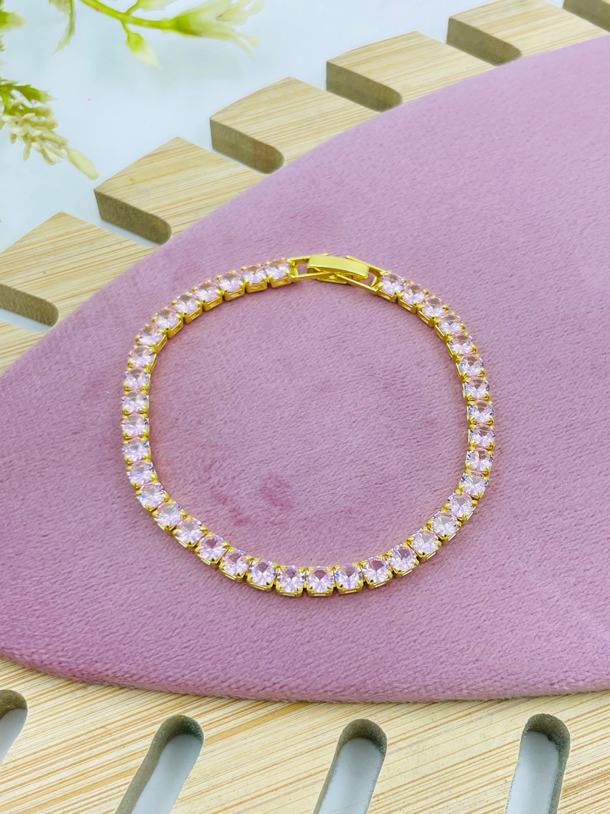Elegant Pink Gemstone Bracelet  Perfect Accessory