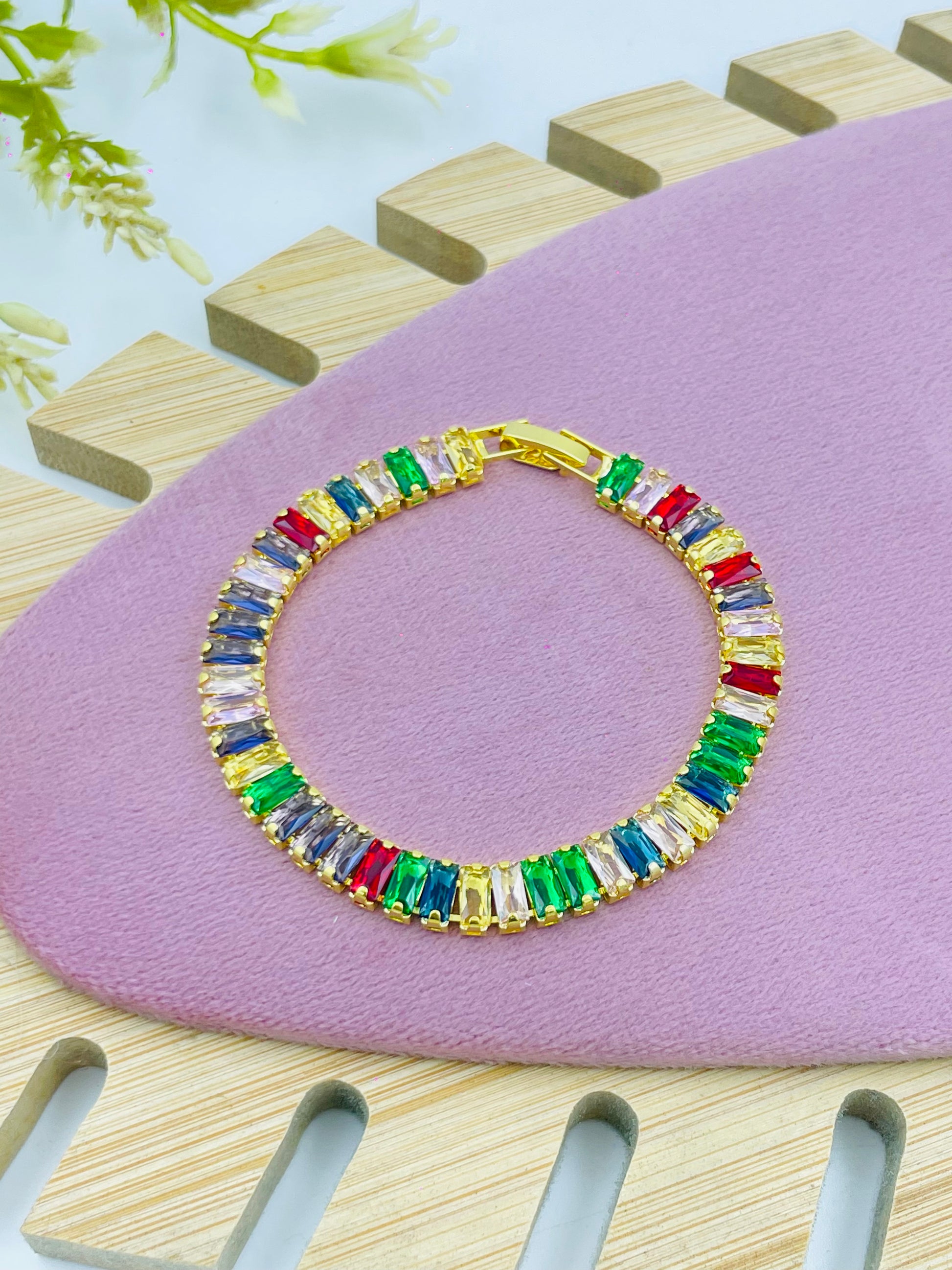 Elegant MultiColored Gemstone Bracelet  Perfect for Any Occasion