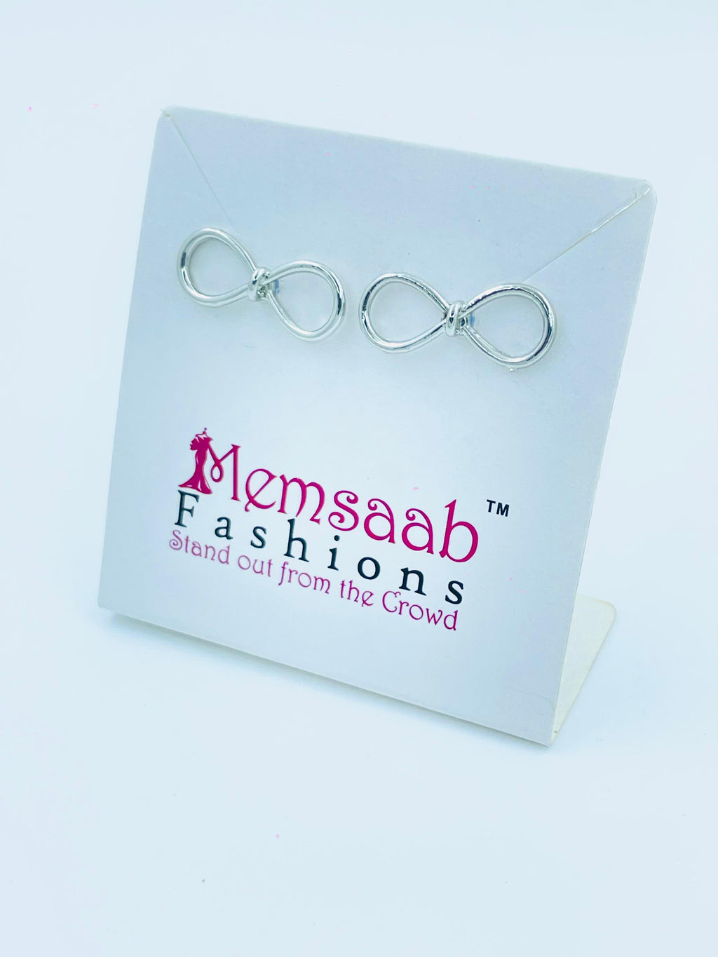 Silver Infinity Knot Stud Earrings – Elegant Daily Wear Jewelry