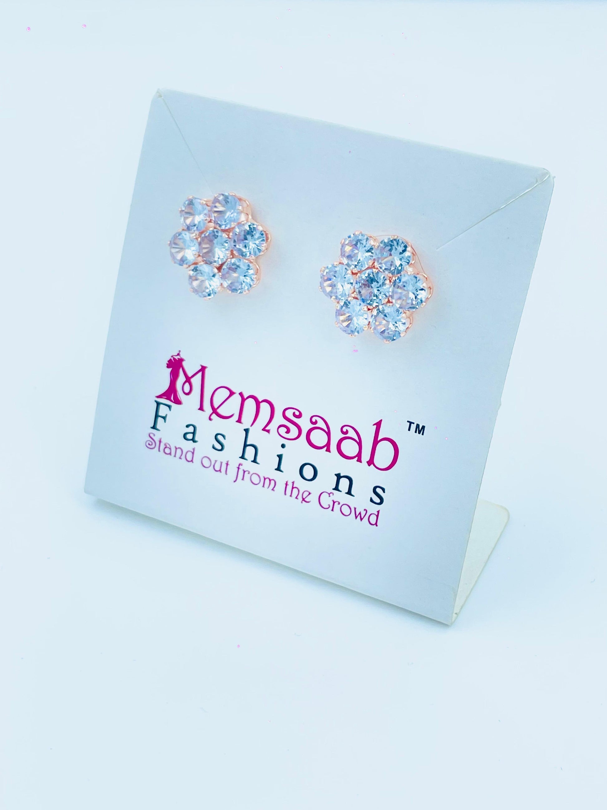 Floral Crystal Stud Earrings – Sparkling Everyday Elegance