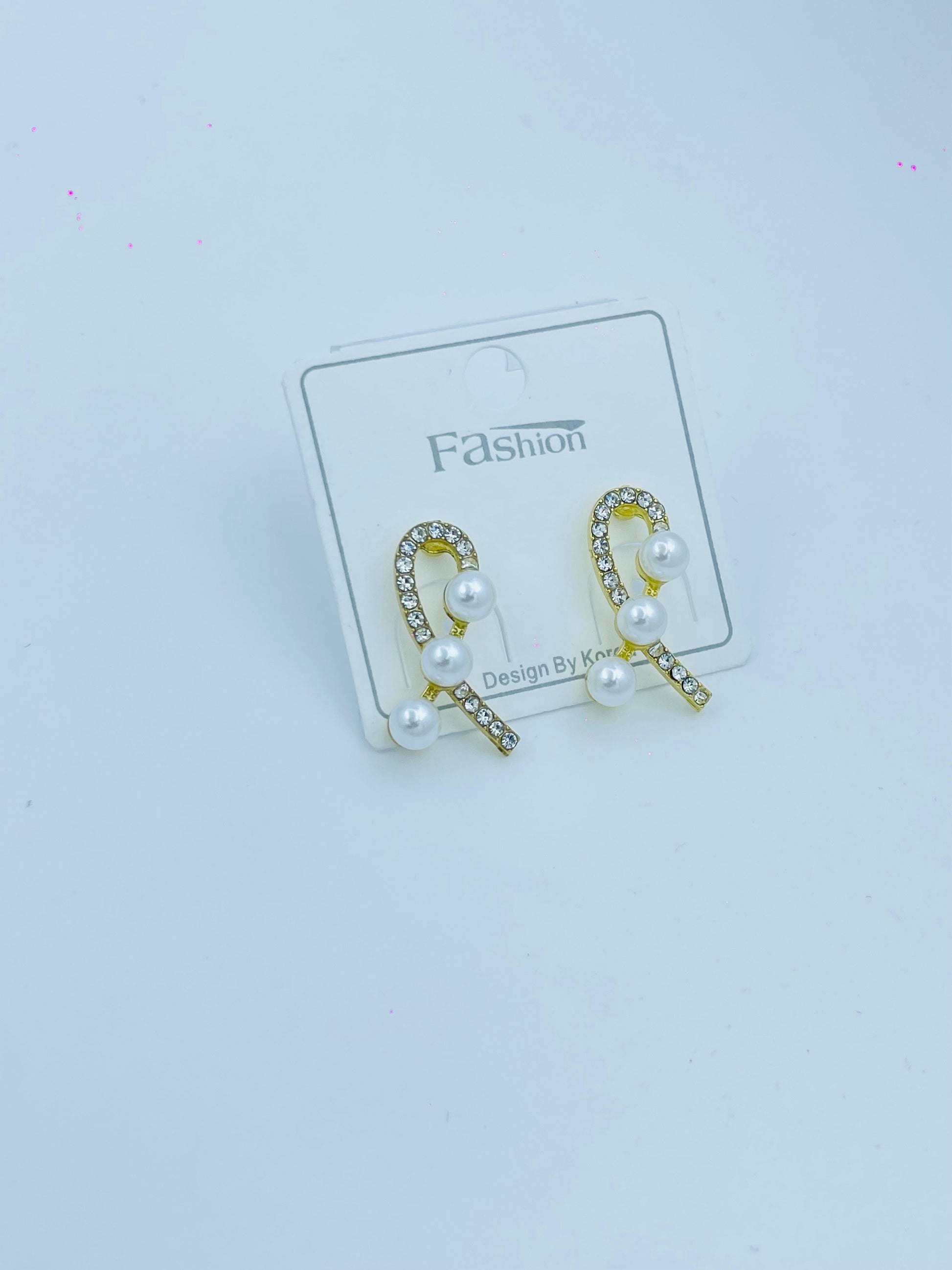 Elegant Pearl & Rhinestone Stud Earrings – Korean Style Designer Fashion Jewelry