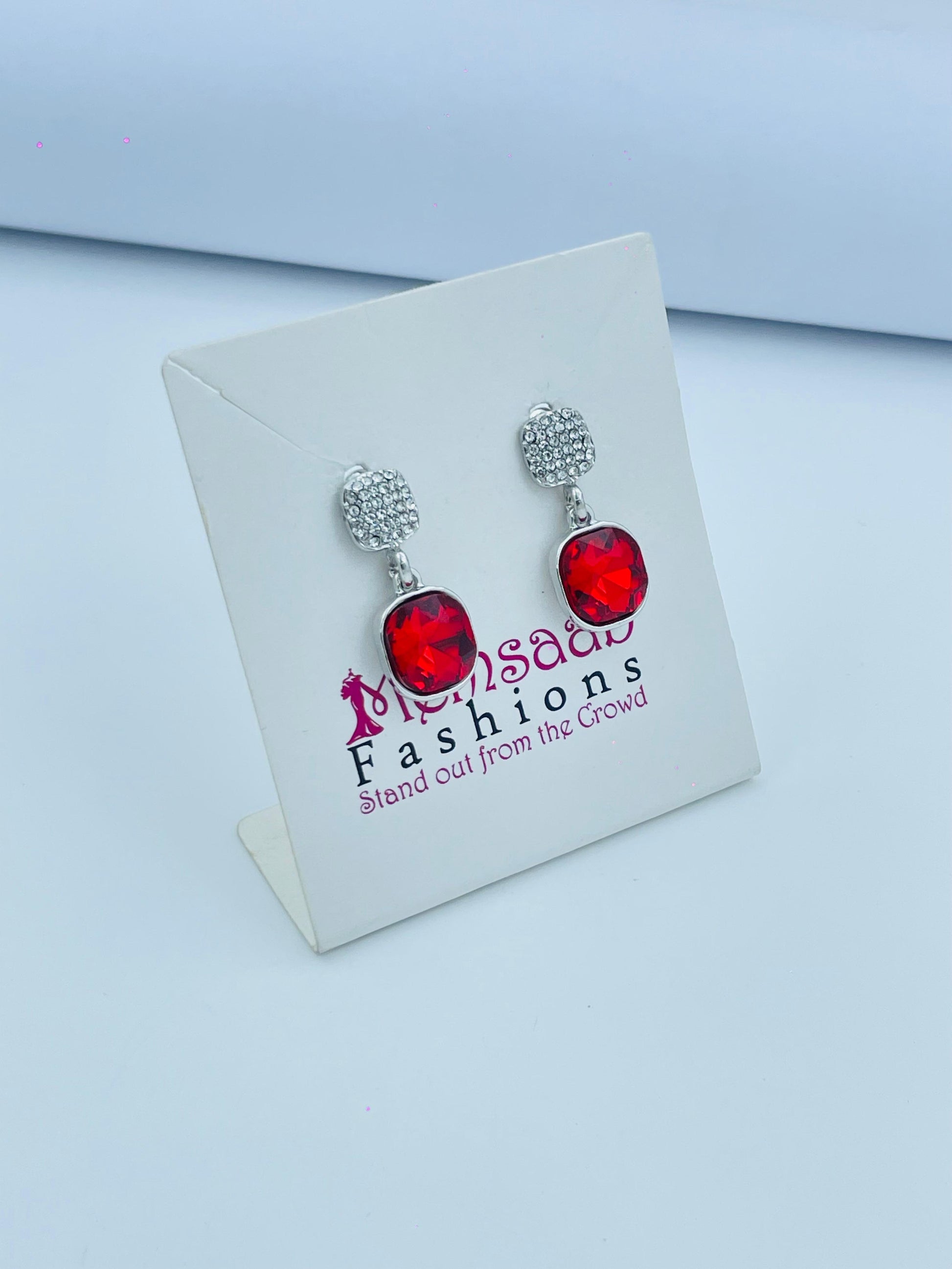 Elegant Drop Earrings in Multi-Color Crystal Finish
