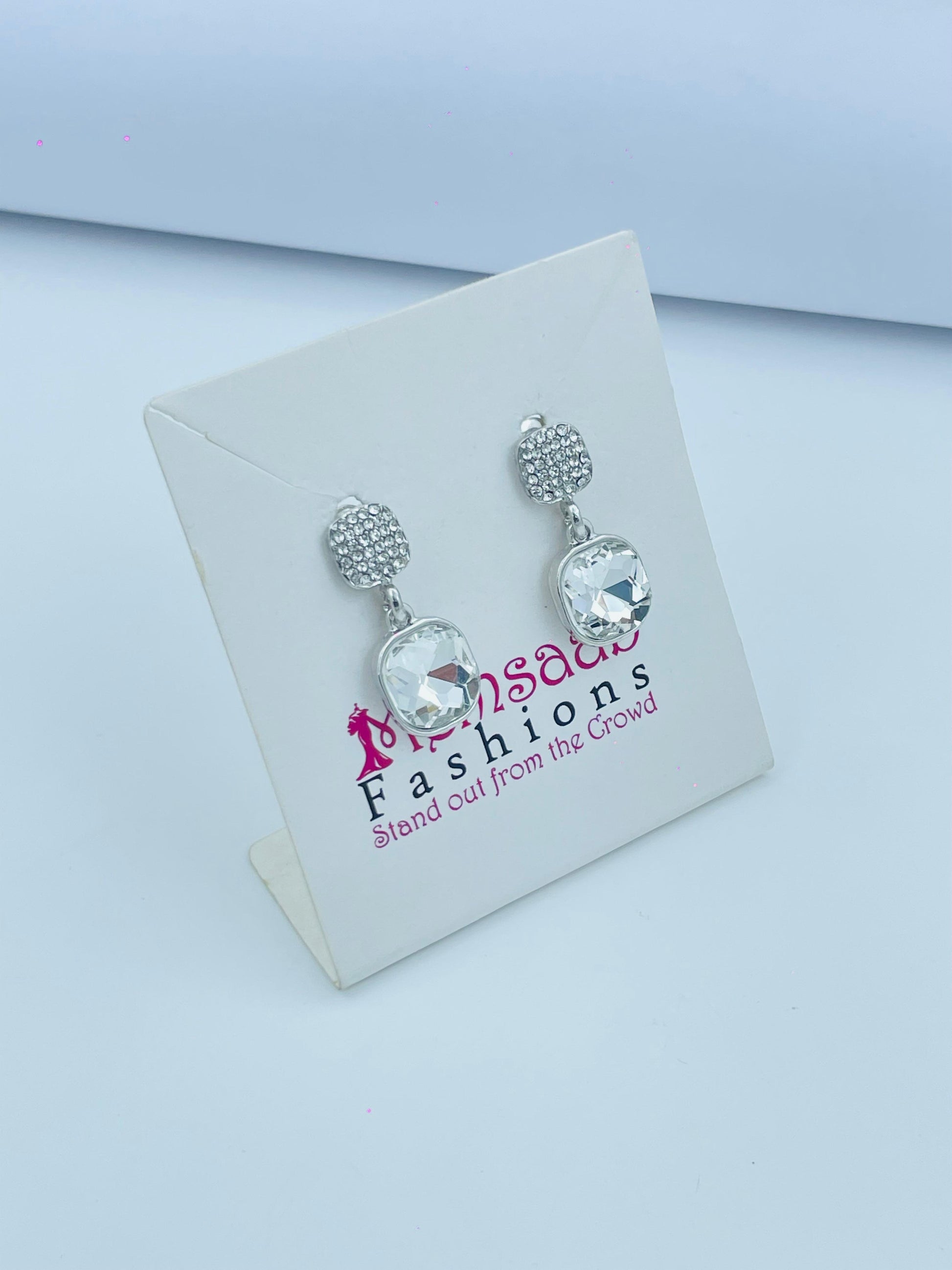 Elegant Drop Earrings in Multi-Color Crystal Finish