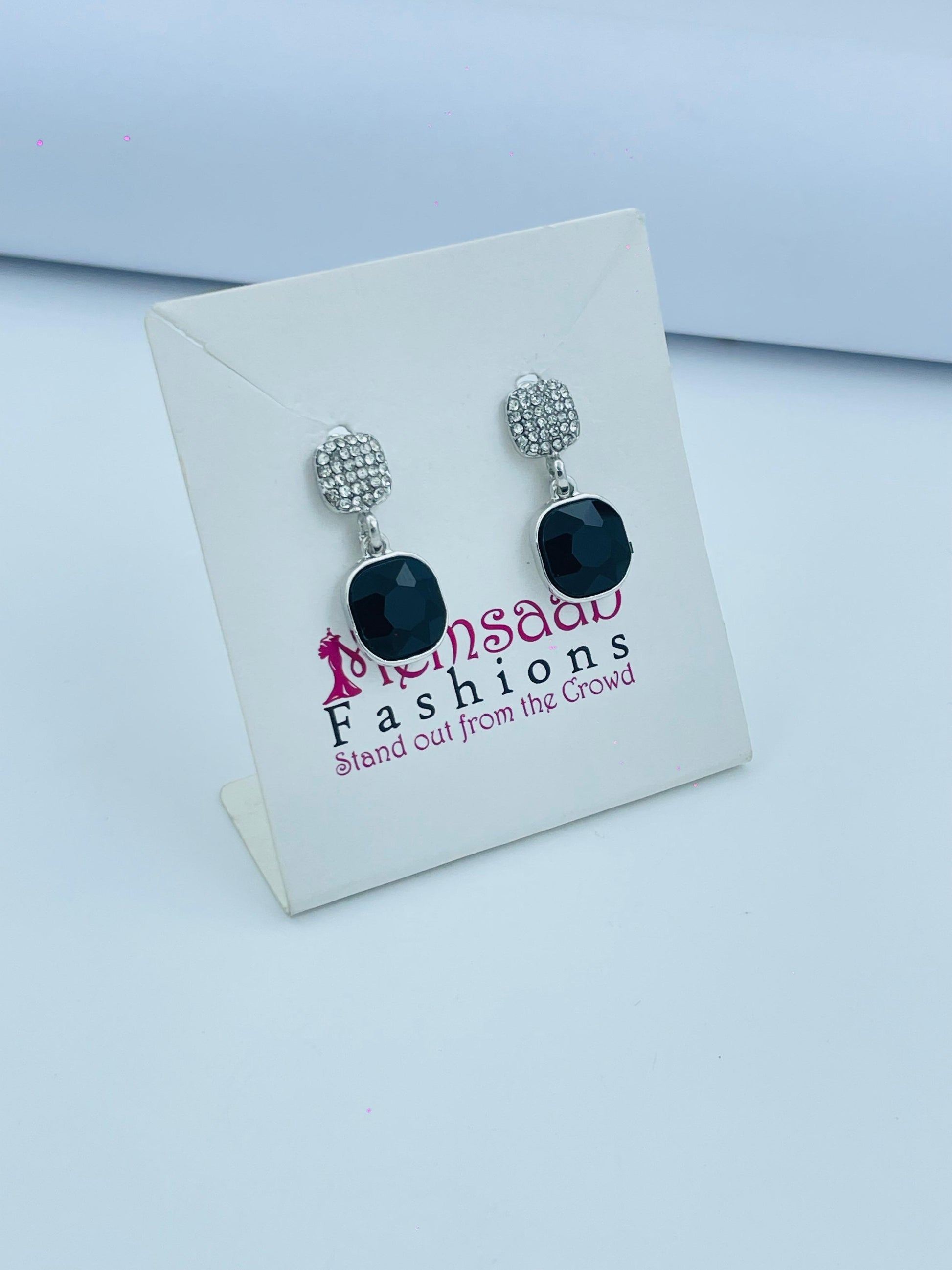 Elegant Drop Earrings in Multi-Color Crystal Finish