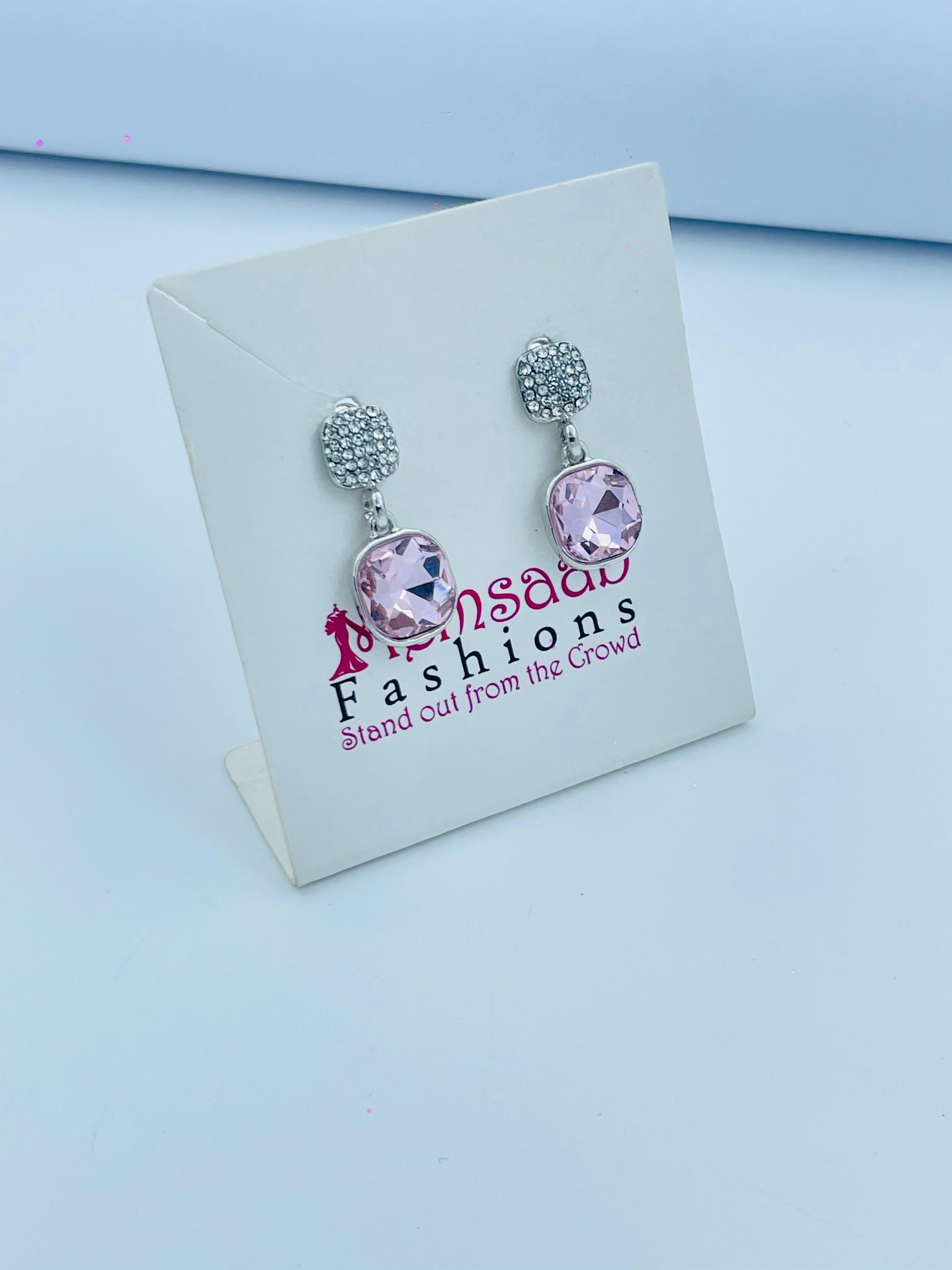 Elegant Drop Earrings in Multi-Color Crystal Finish