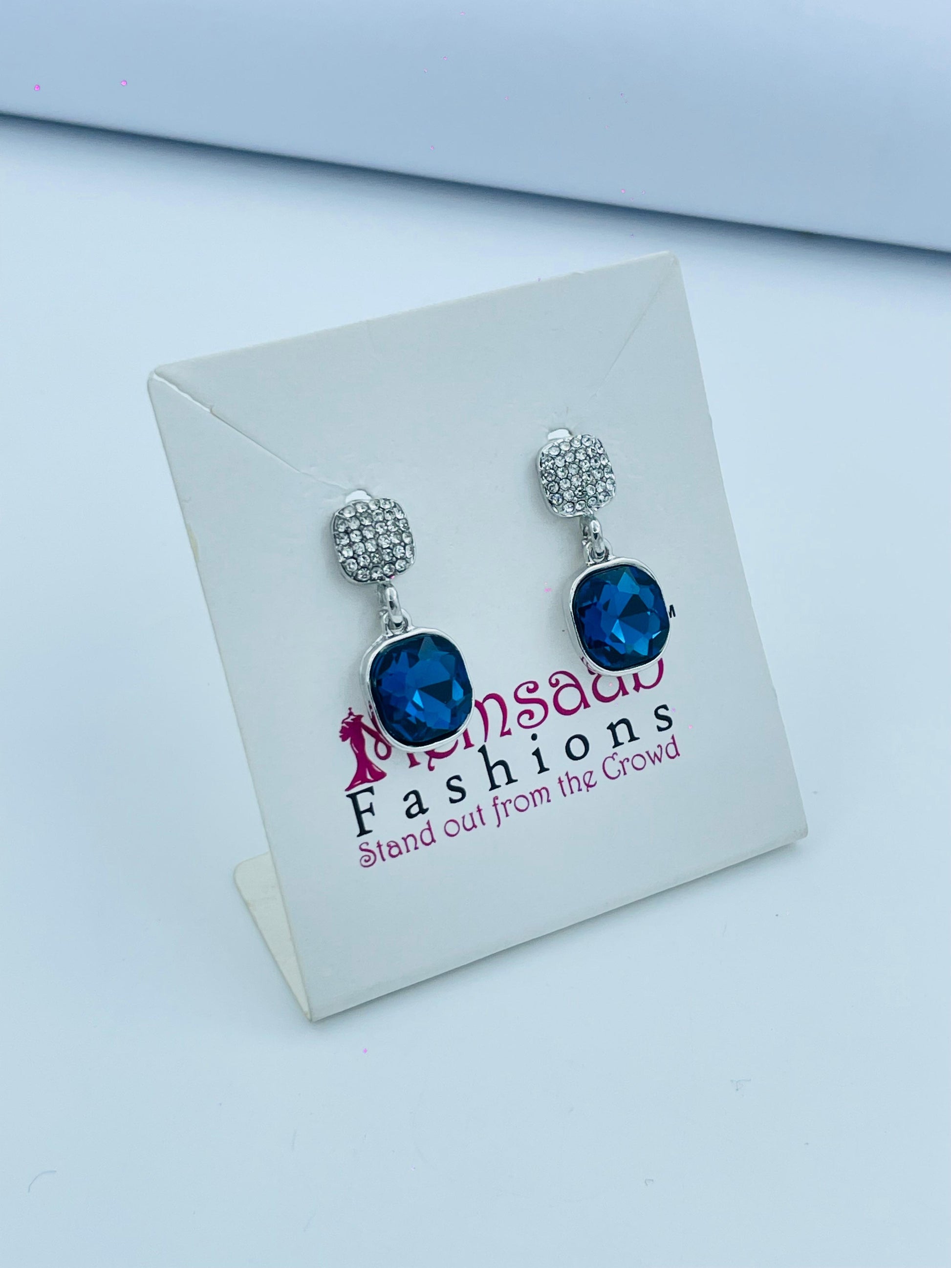 Elegant Drop Earrings in Multi-Color Crystal Finish