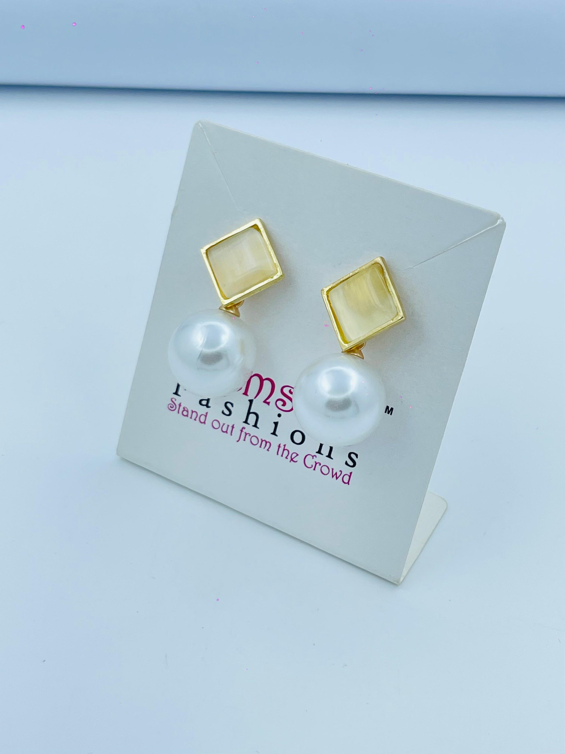 Floral Crystal & Pearl Drop Earrings
