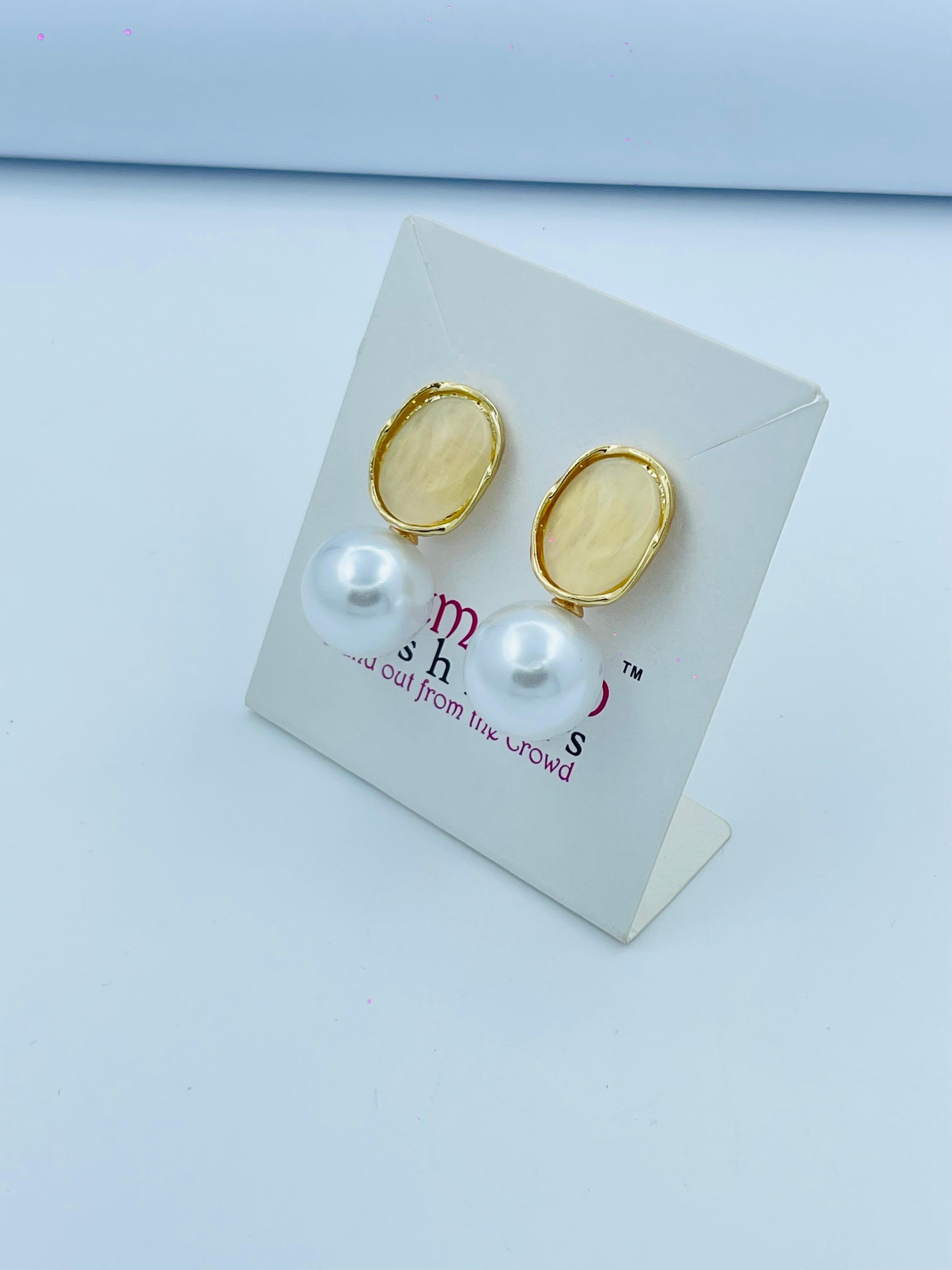Floral Crystal & Pearl Drop Earrings