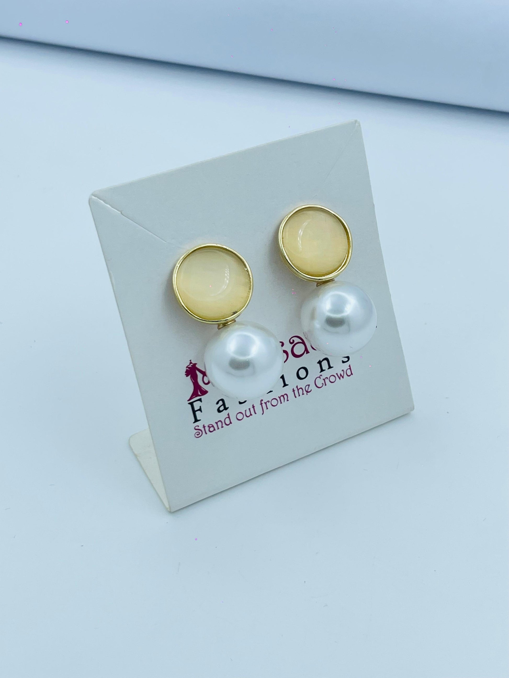 Floral Crystal & Pearl Drop Earrings
