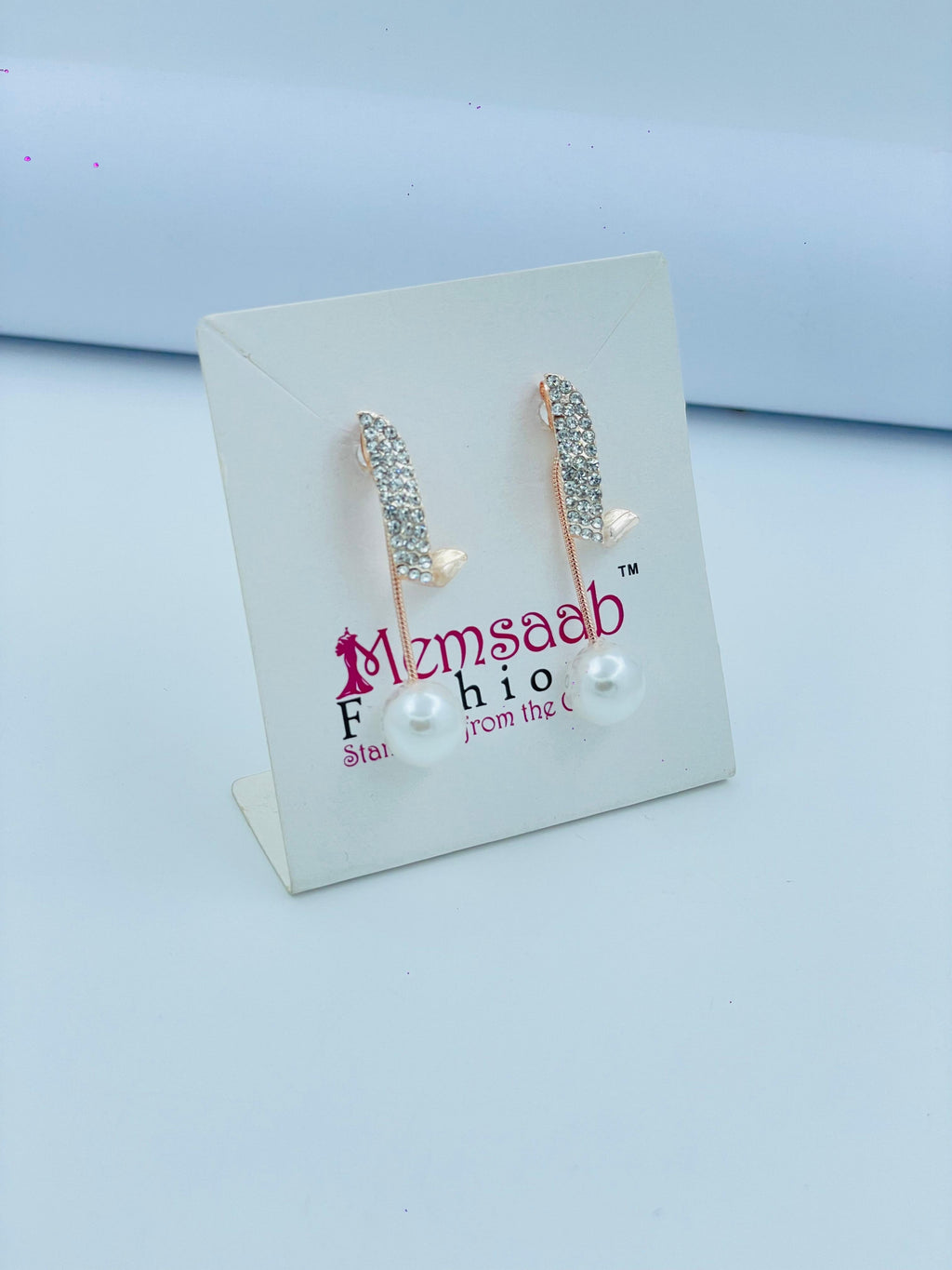 Elegant Pearl Drop Earrings with Crystal Accents – Gold, Silver & Rose Gold Variants