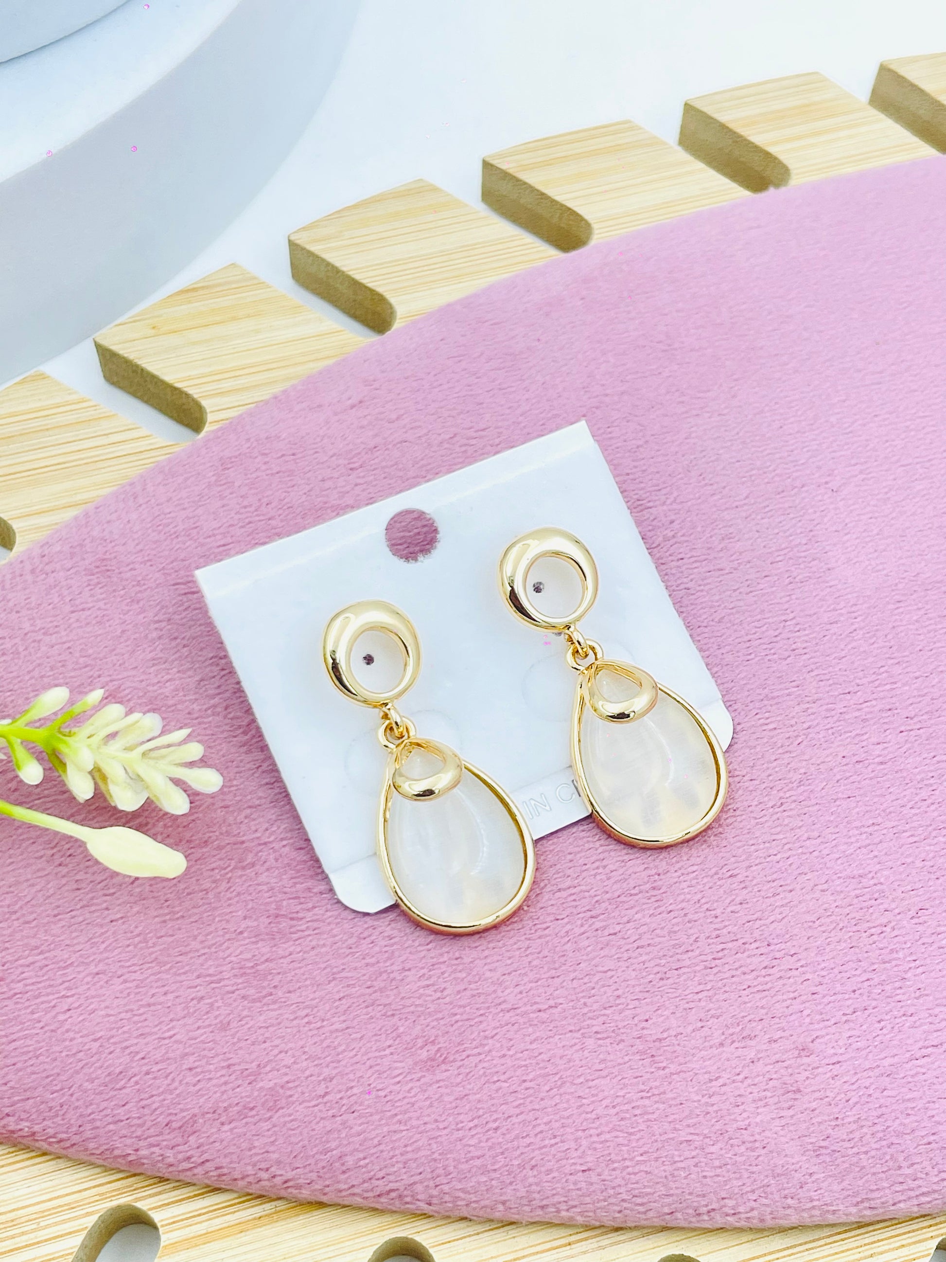 Elegant GoldPlated Tear Drop Earrings