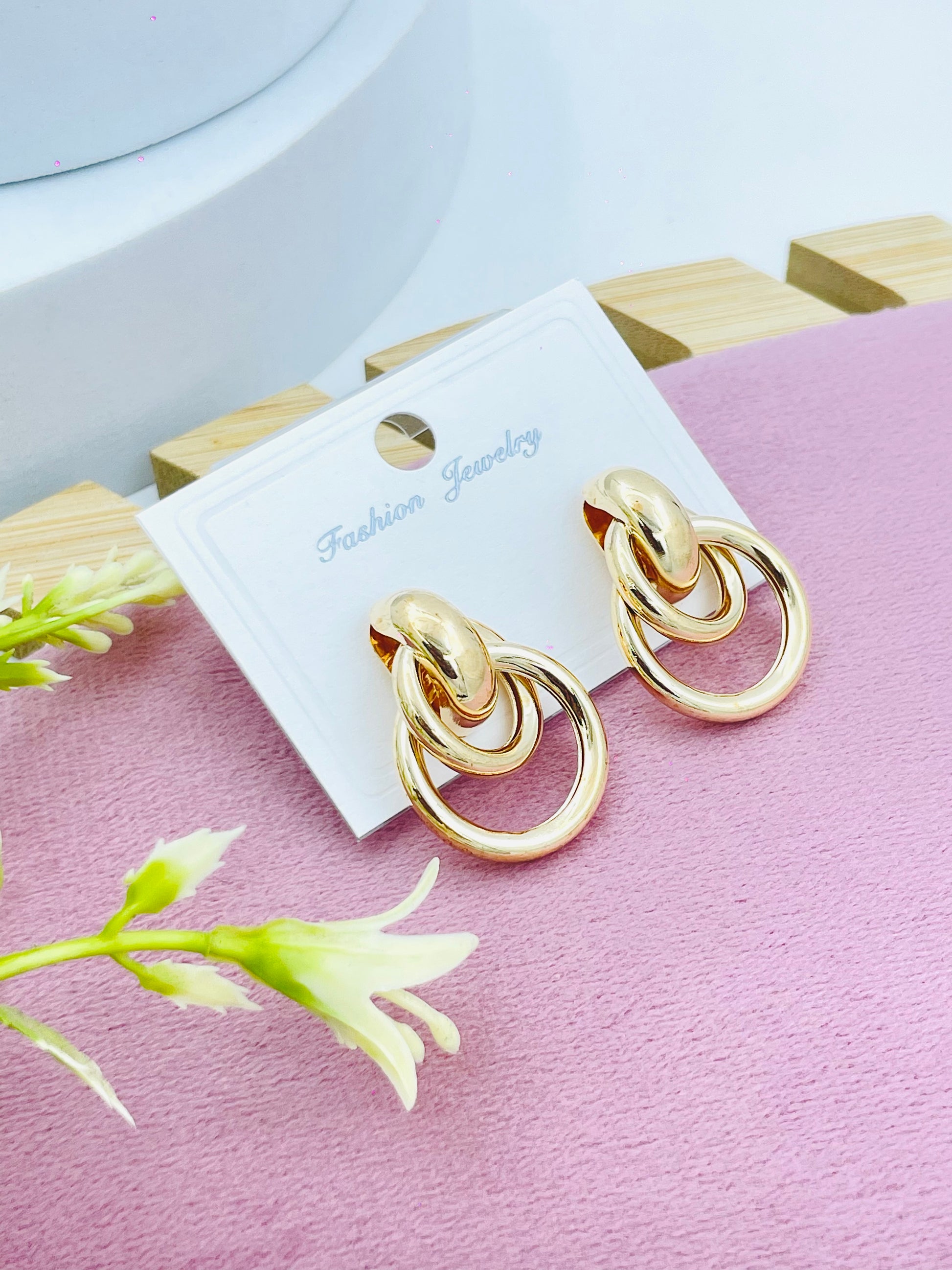 Elegant Gold Double Hoop Earrings  Fashion Jewelry