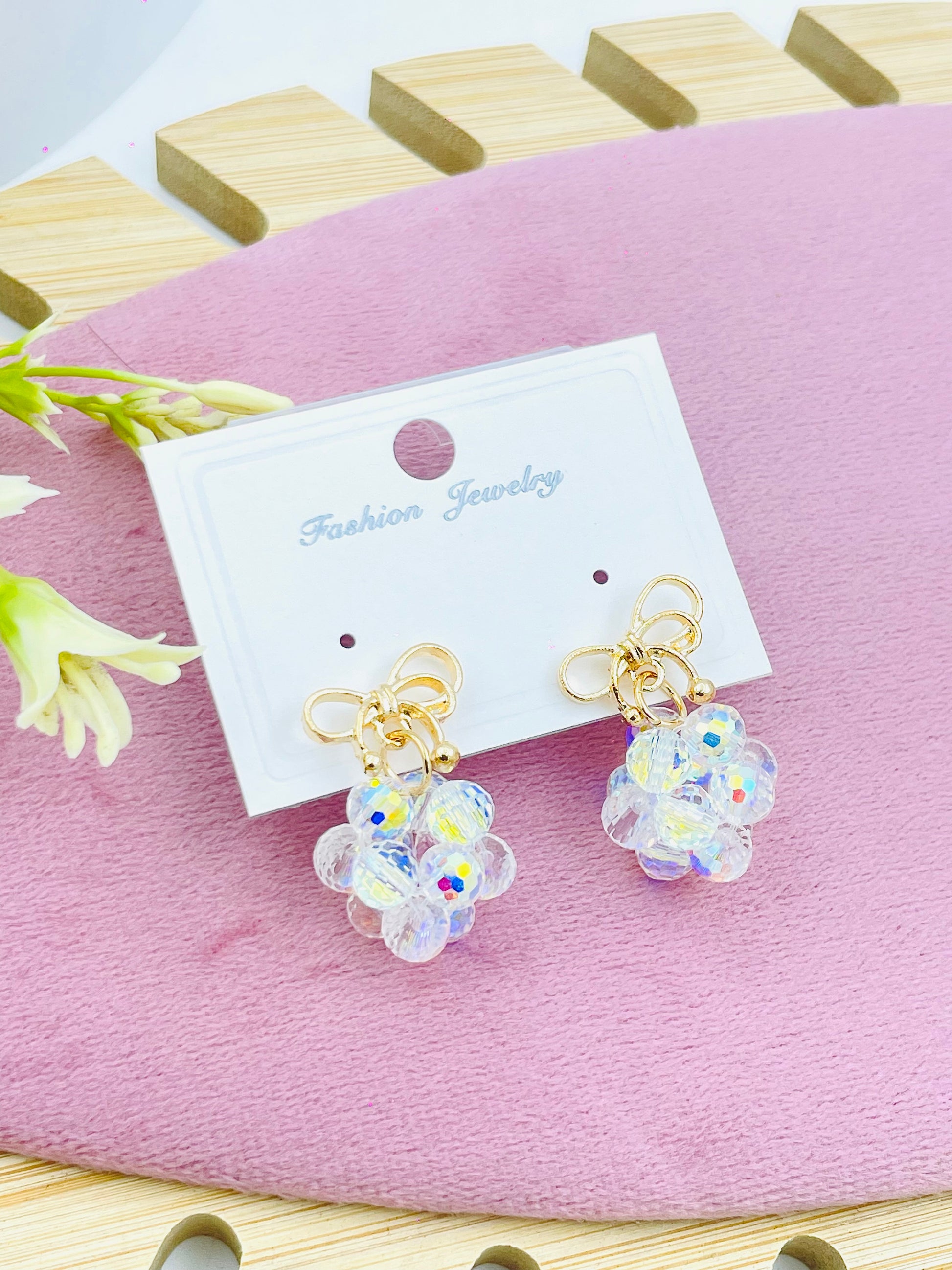 Elegant Crystal Flower Earrings