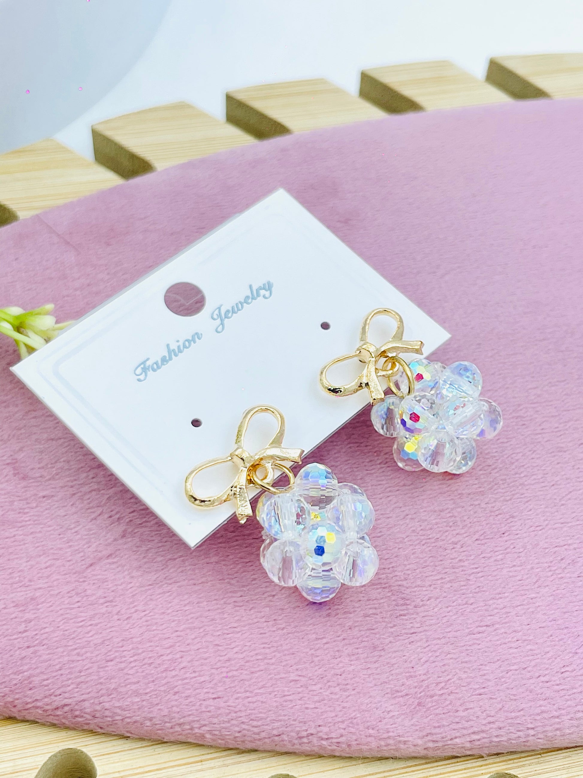 Elegant Crystal Bow Earrings