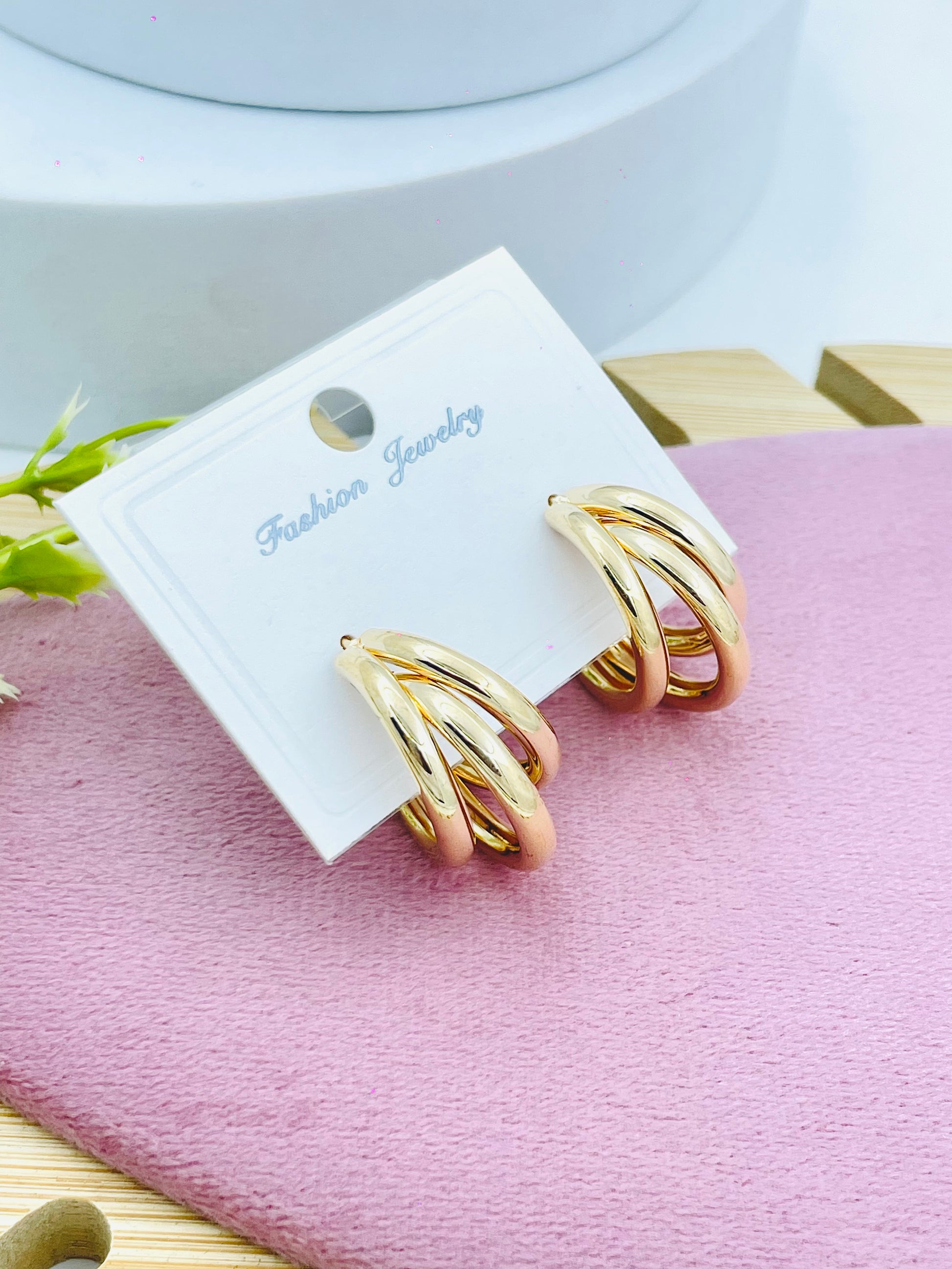Stylish Gold and Rose Gold Hoop Earrings  Fashion Jewelry