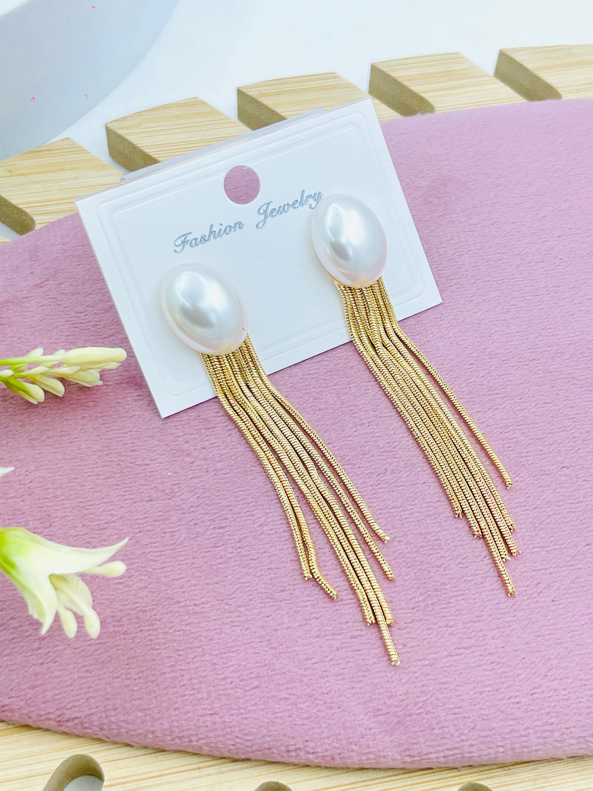 Elegant Pearl Tassel Earrings  Chic Fashion Jewelry