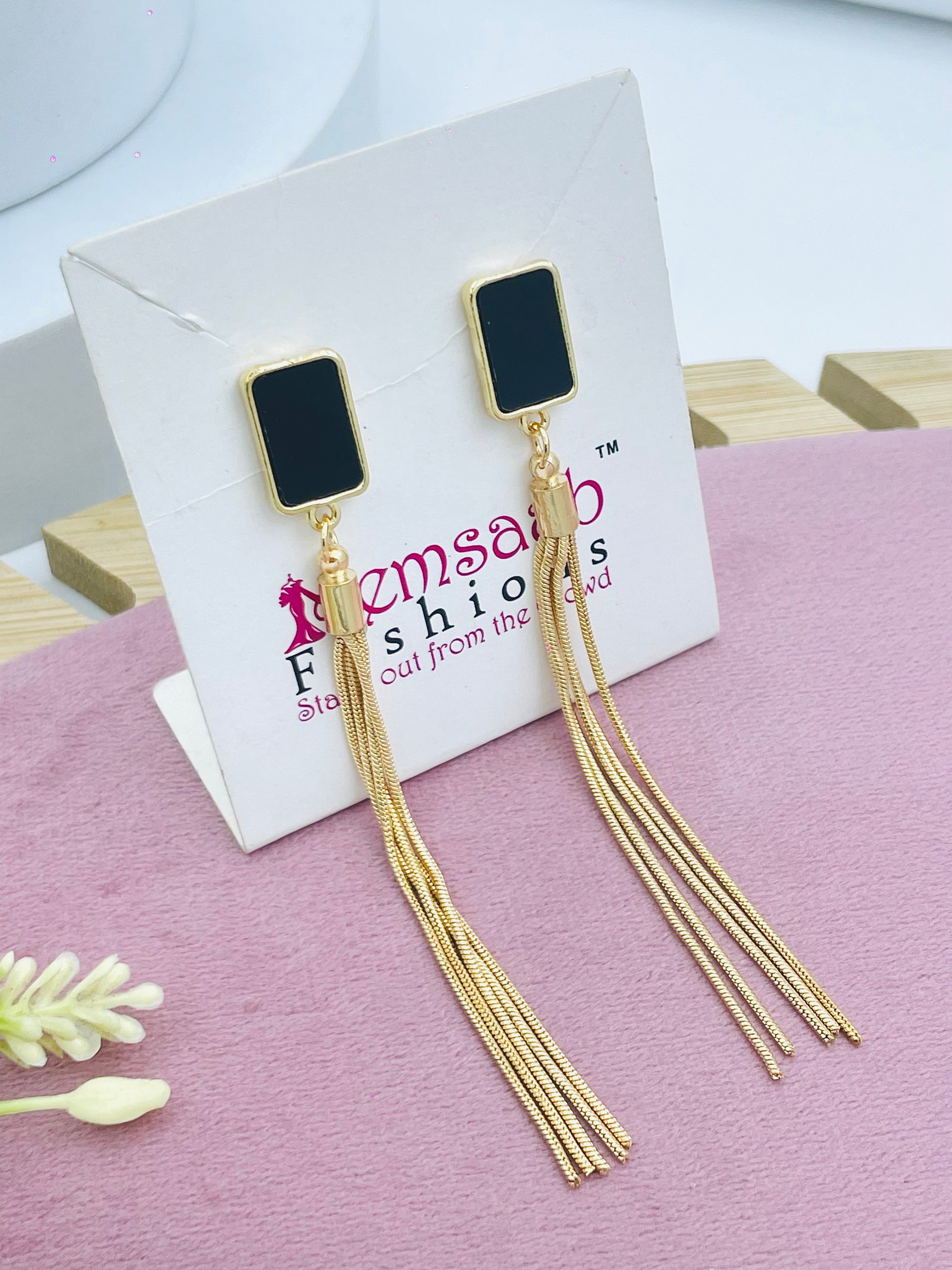 Elegant Square Dangle Tassel Earrings  Perfect for Any Occasion