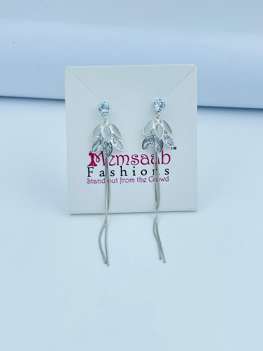 Charming Crystal-Embellished Drop Earrings in Silver & Gold
