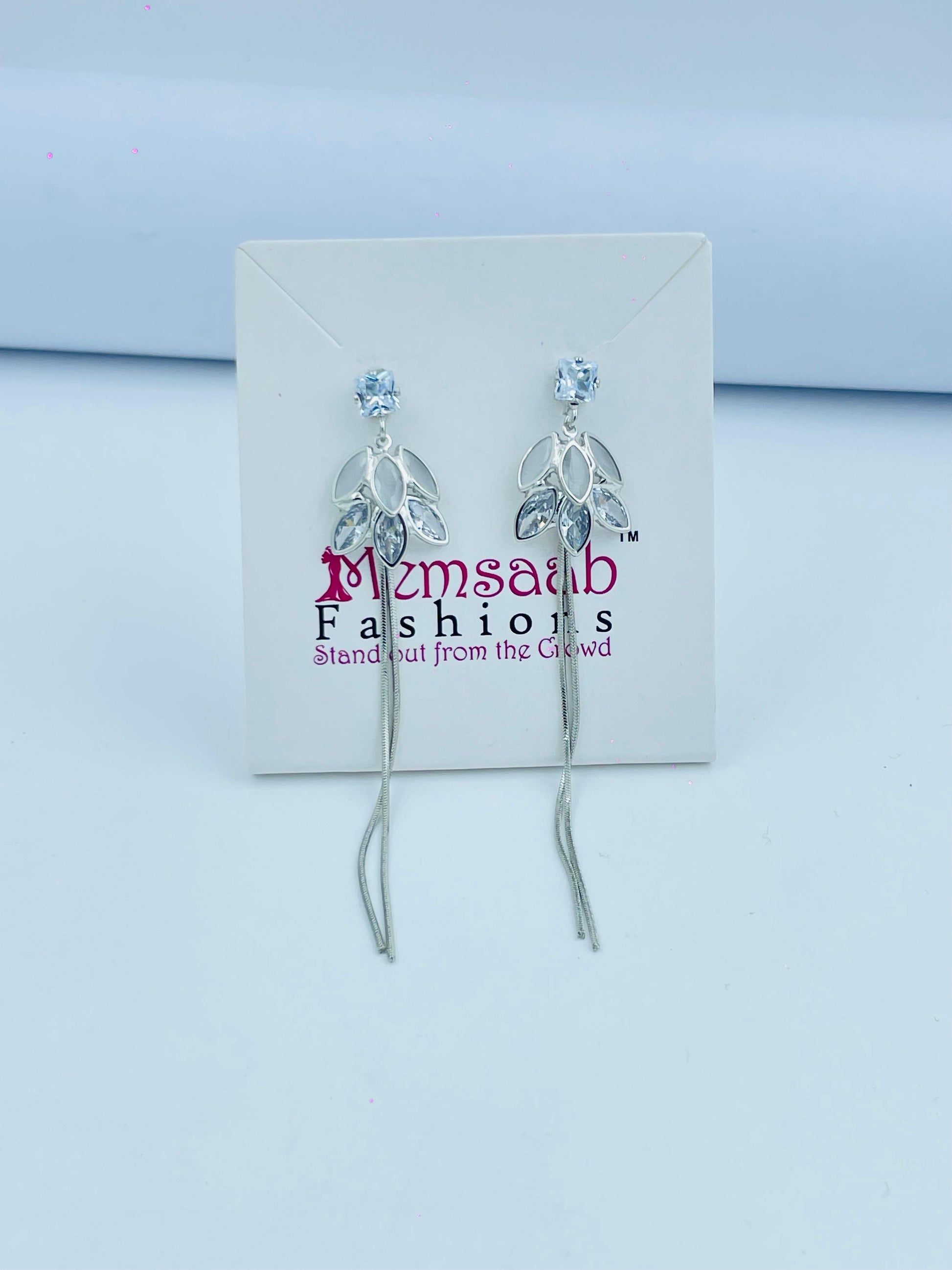 Charming Crystal-Embellished Drop Earrings in Silver & Gold