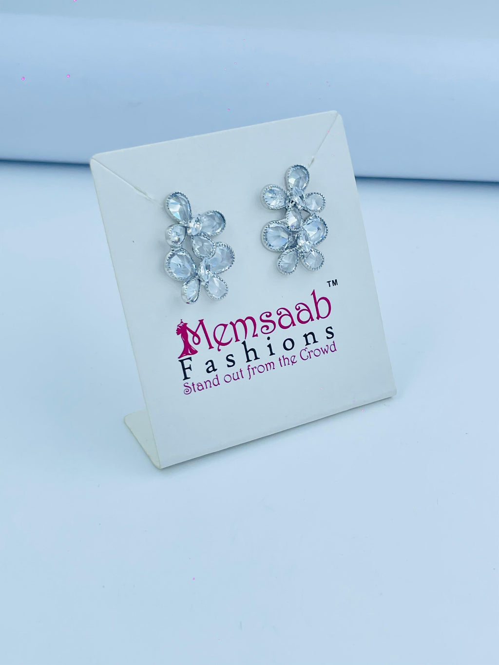 Floral Crystal Dangle Earrings - Gold & Silver Variants