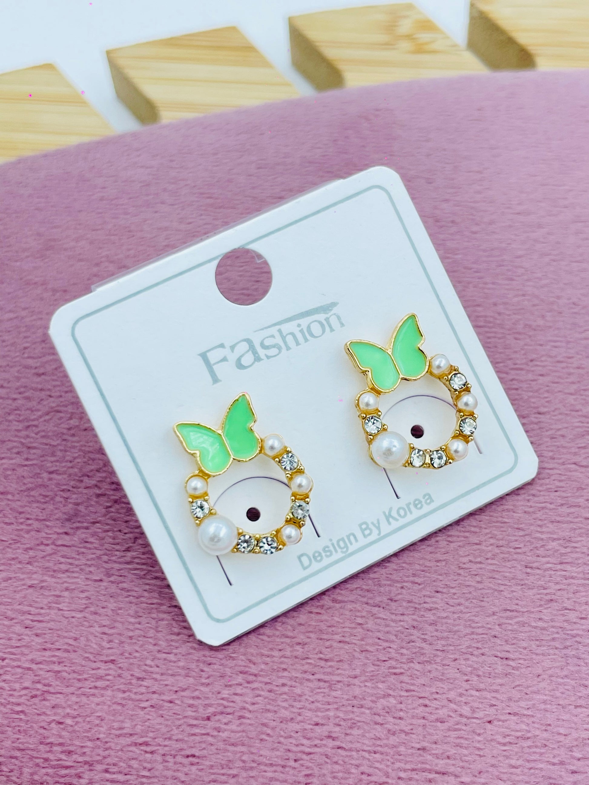 Elegant Butterfly Pearl and Rhinestone Earrings