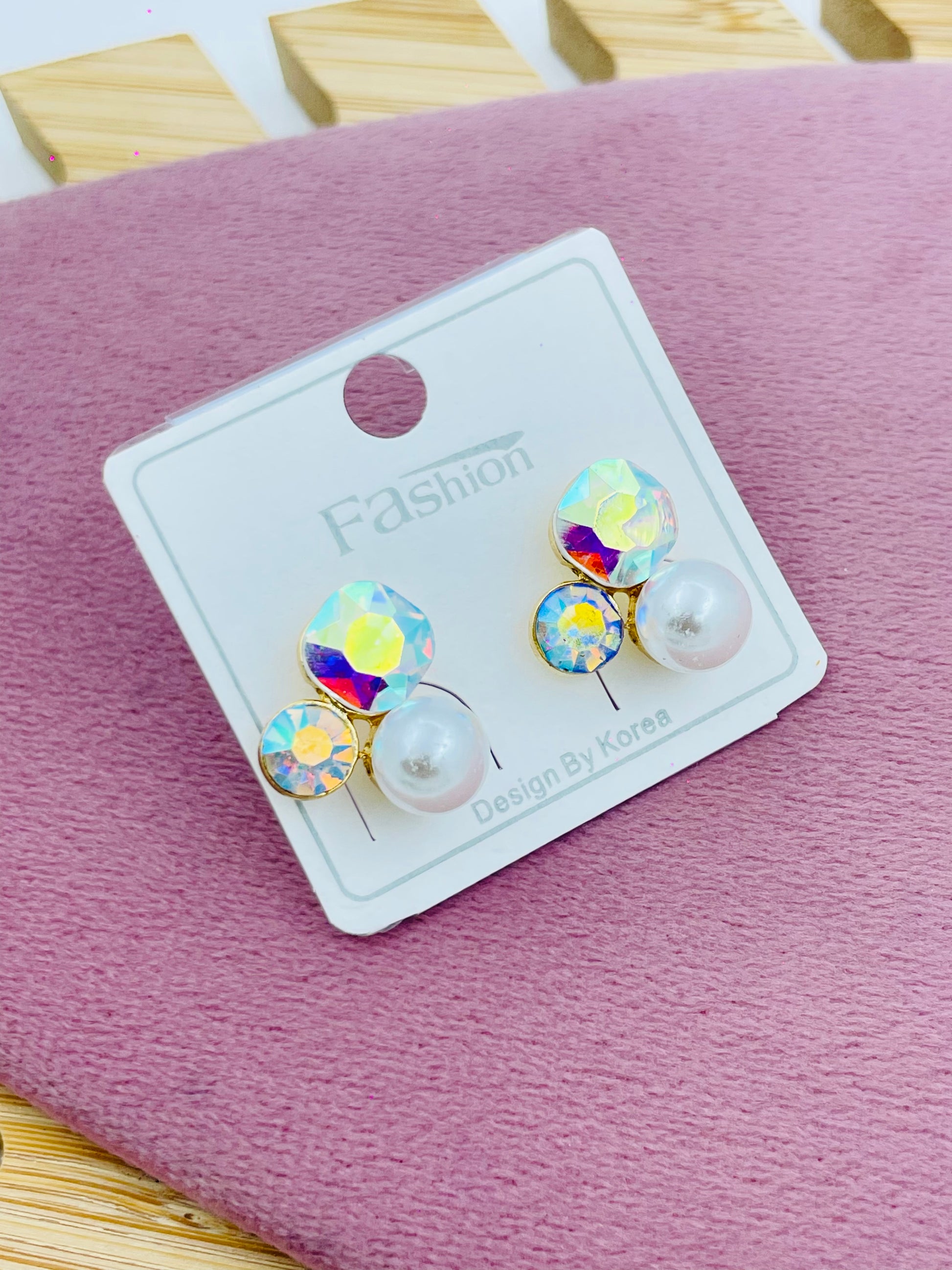 Elegant Opal and Pearl Stud Earrings