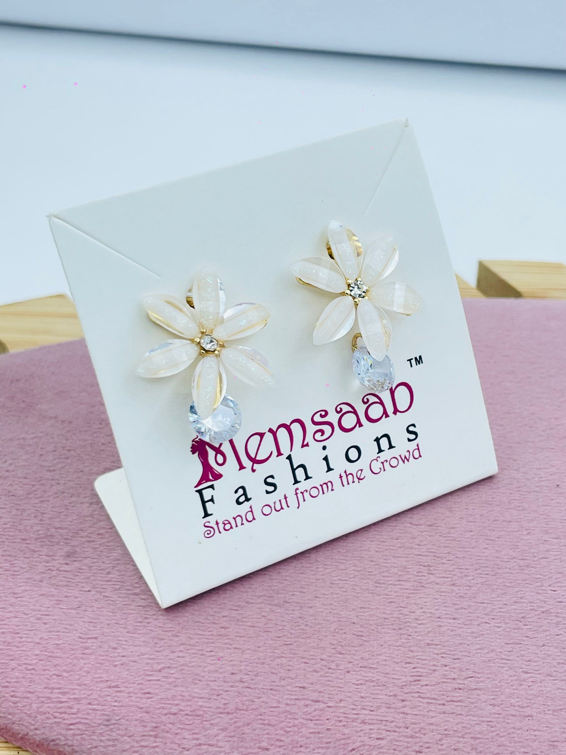 Elegant Floral Crystal Stud Earrings