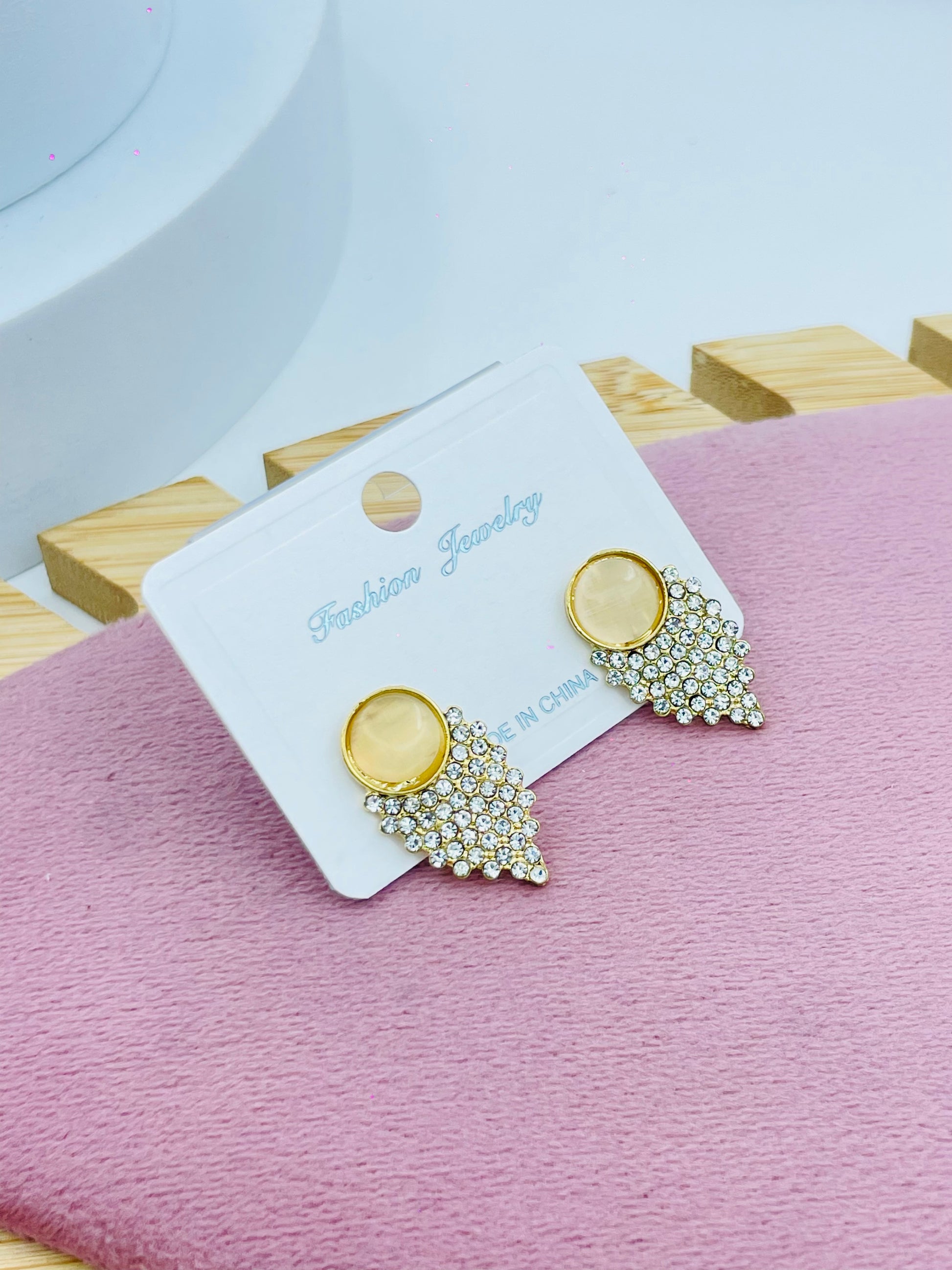 Rhinestone Embellished Earrings  Elegant Fashion Jewelry