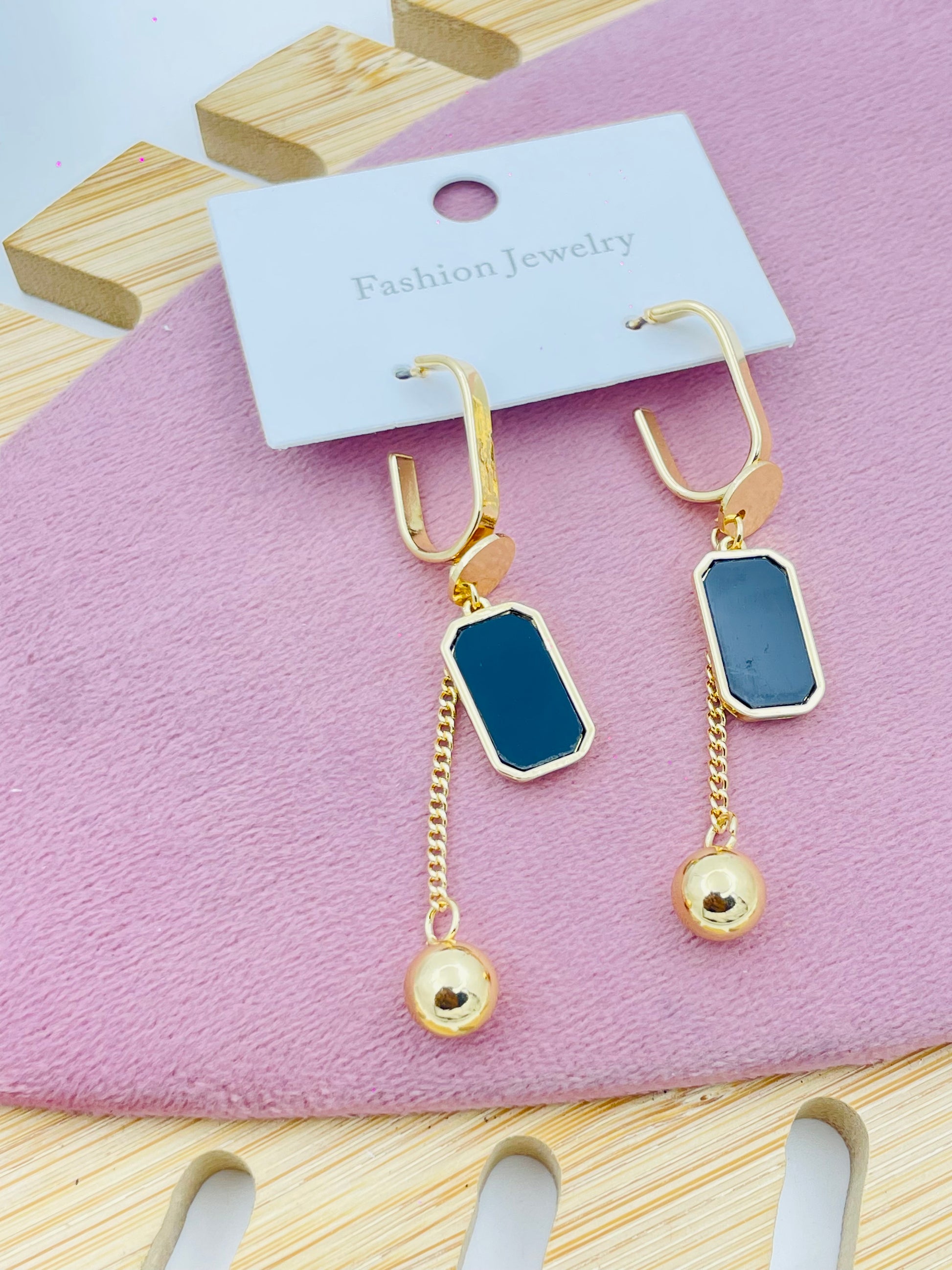 Elegant Gold Plated Geometric Drop Earrings