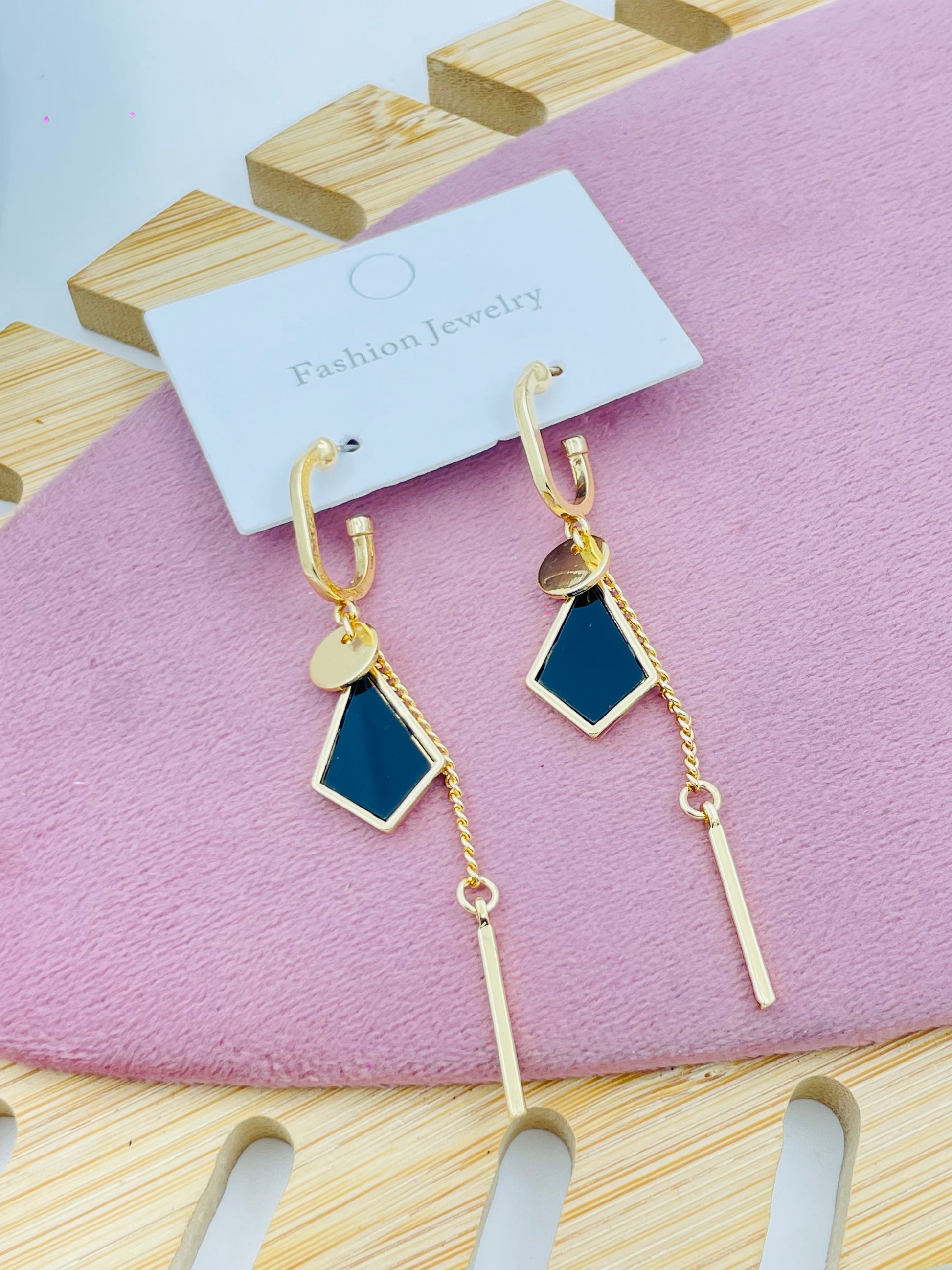 Stylish Geometric Blue Drop Earrings  Fashion Jewelry